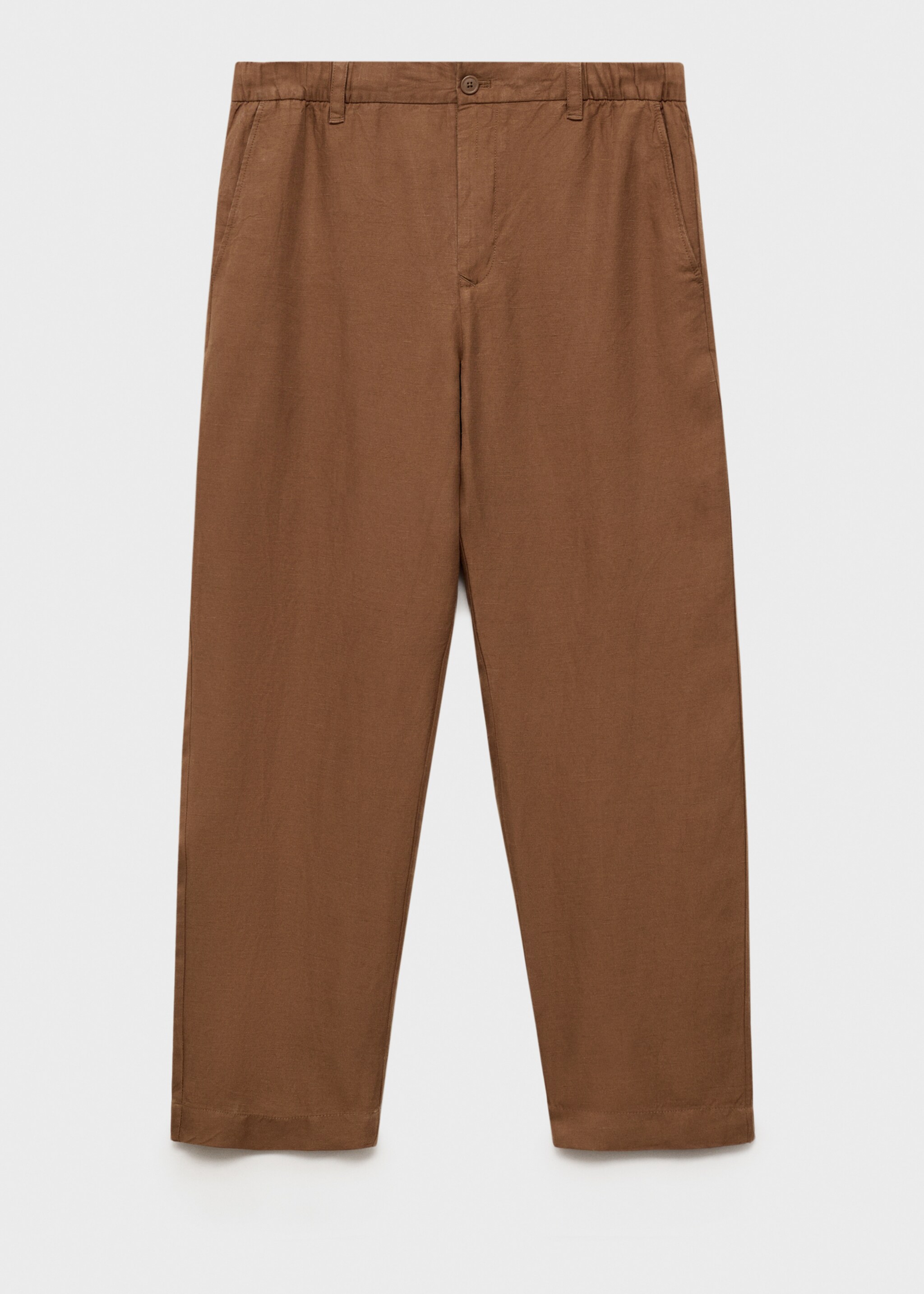 Linen-blend trousers with an elastic waistband - Article without model