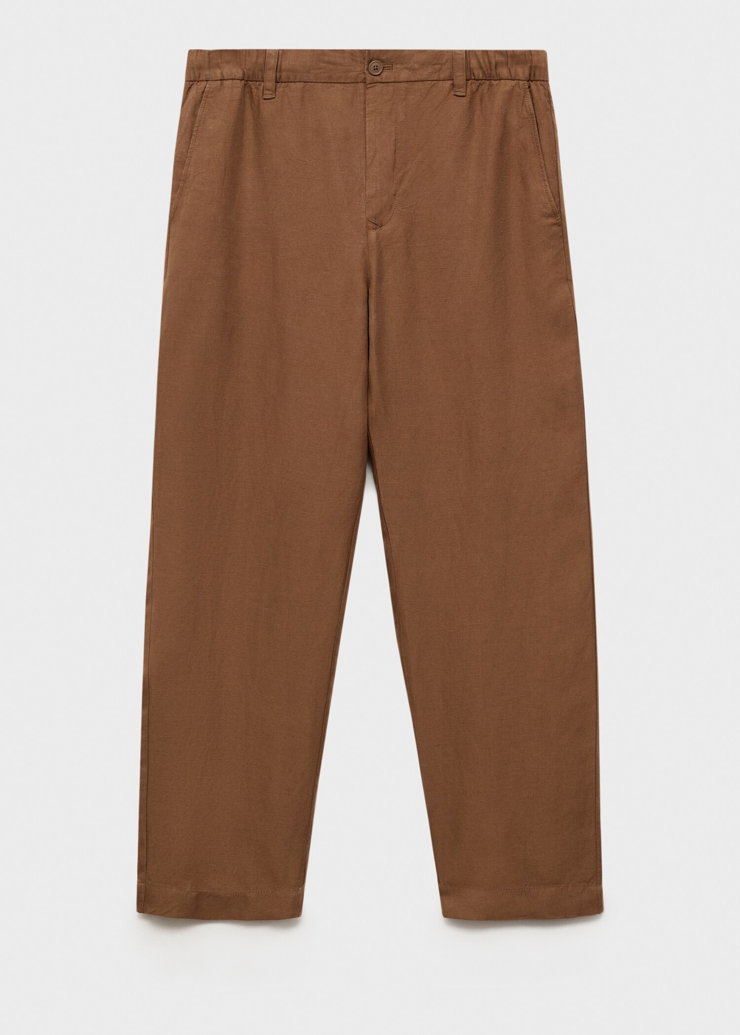 Linen-blend pants with an elastic waistband - Article without model