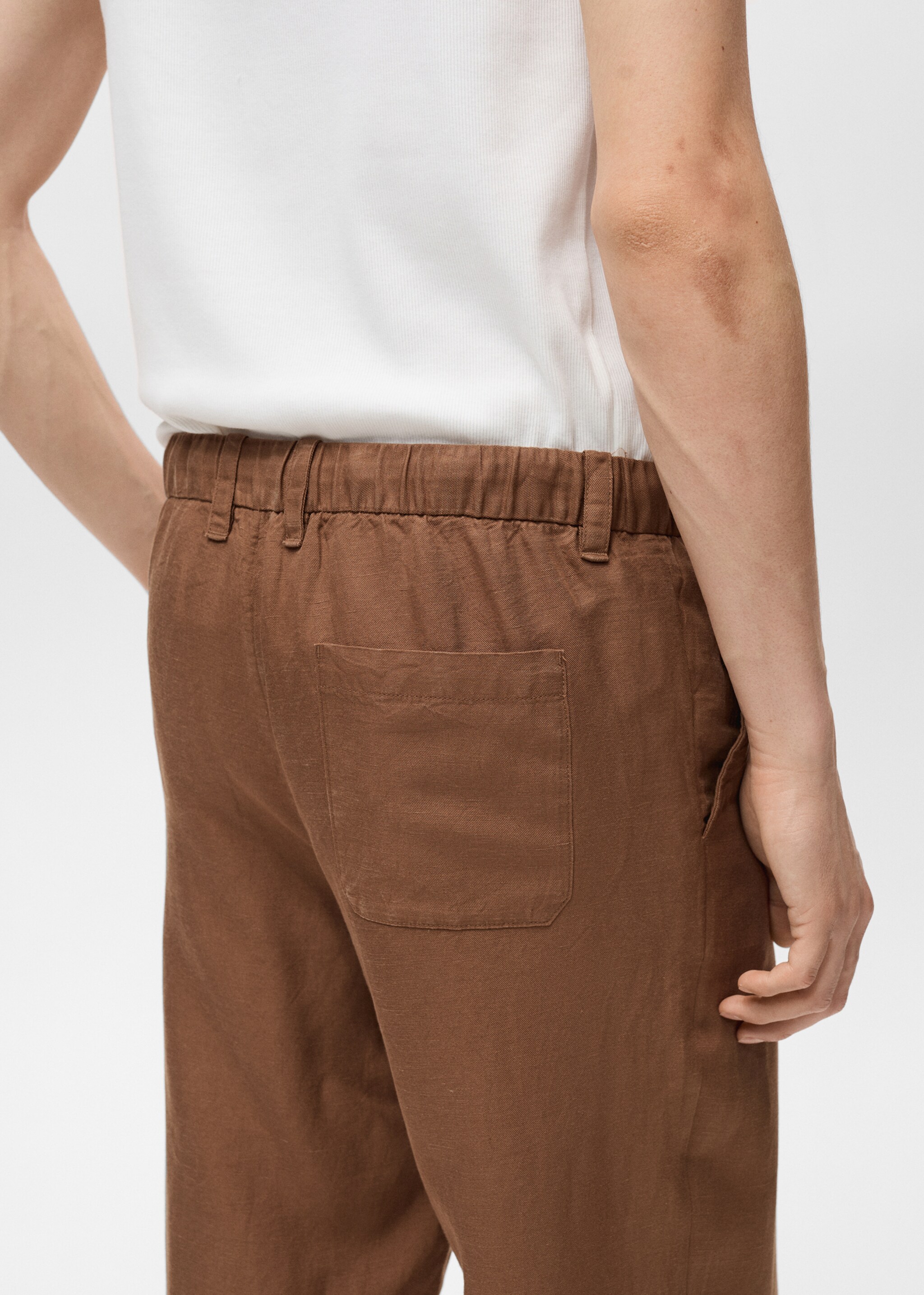 Linen-blend trousers with an elastic waistband - Details of the article 6