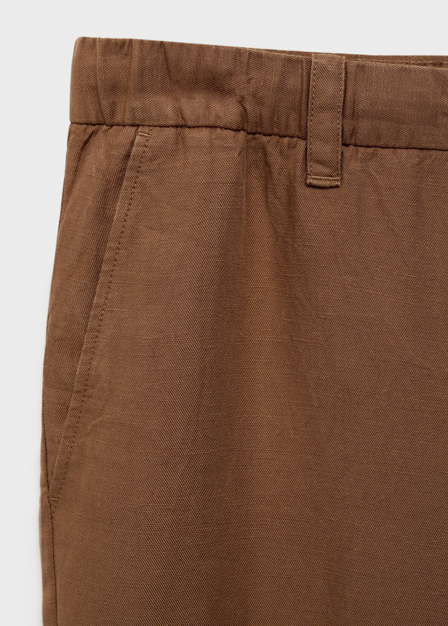 Linen-blend pants with an elastic waistband - Details of the article 8