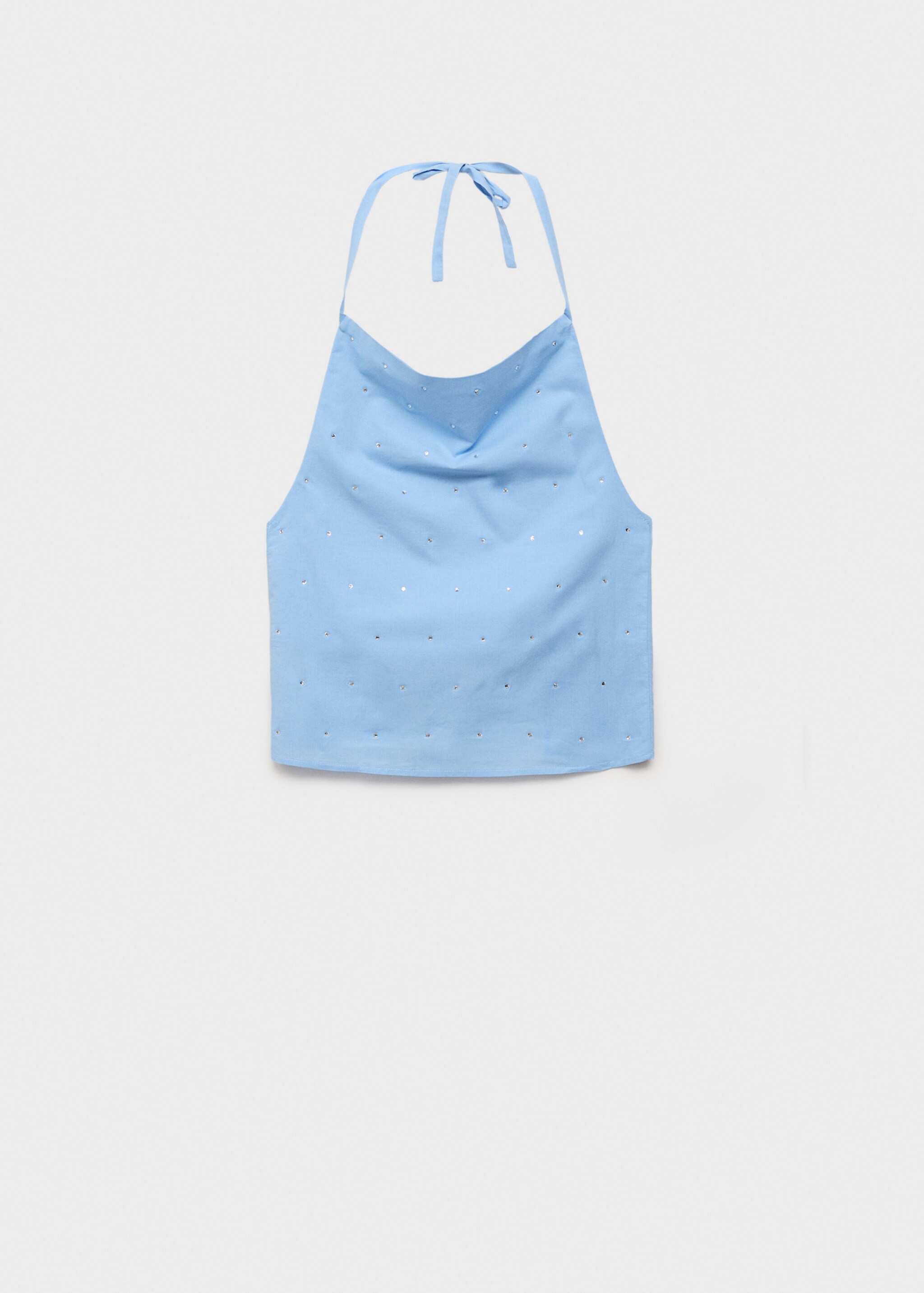 Cotton halter top with rhinestone detail - Article without model