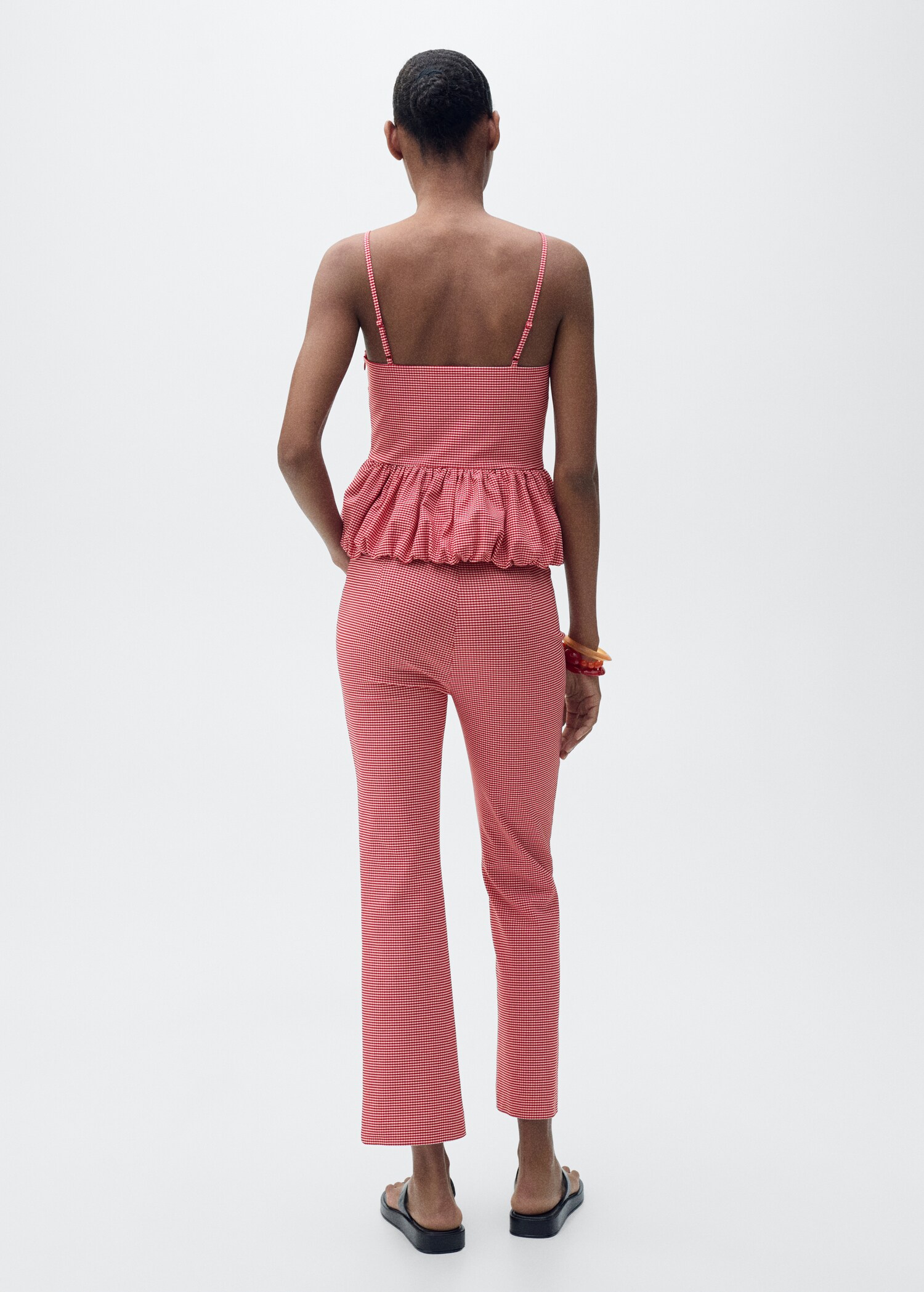 Gingham-check cropped trousers - Reverse of the article