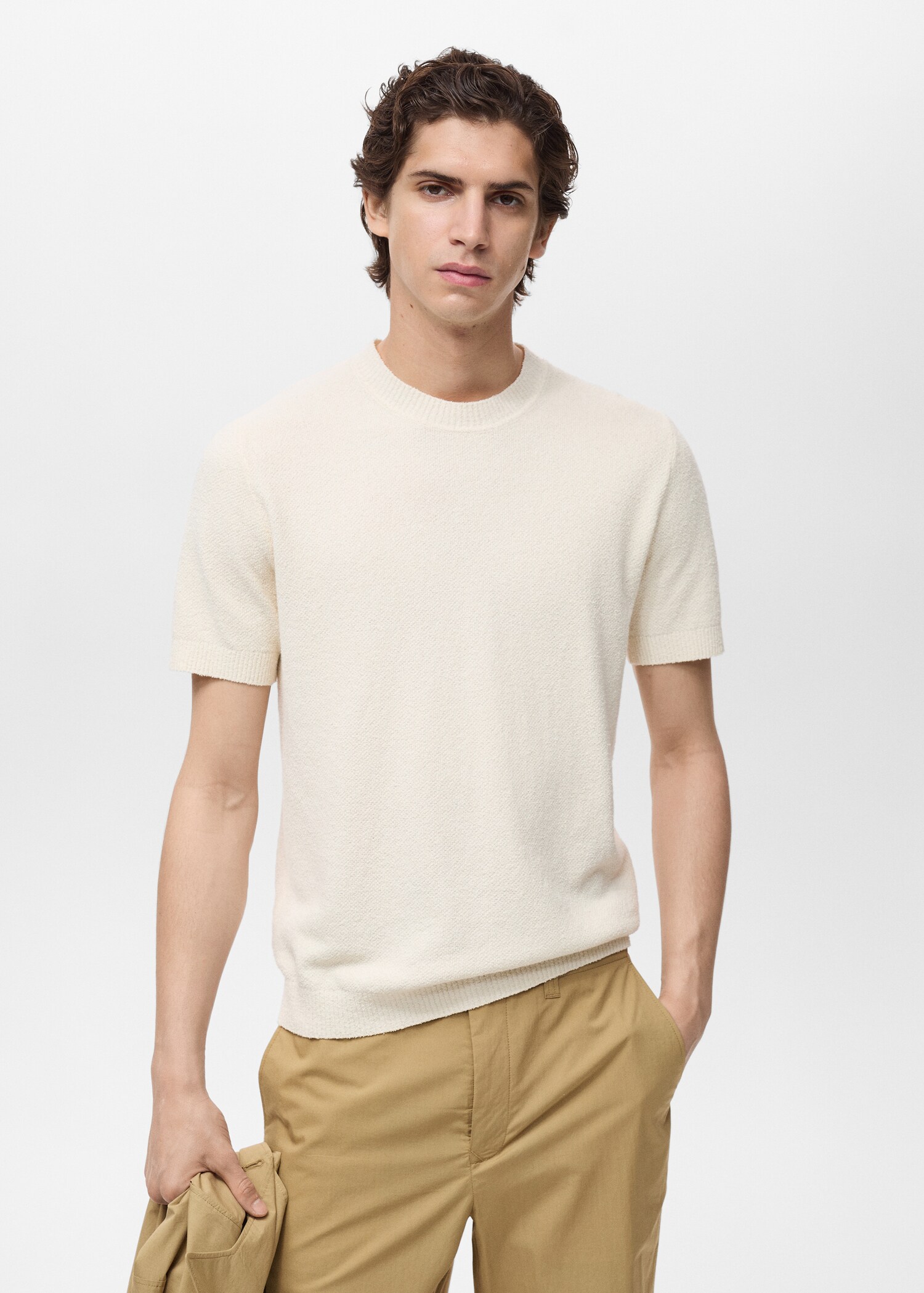 Camiseta punto fino algodón - Plano medio