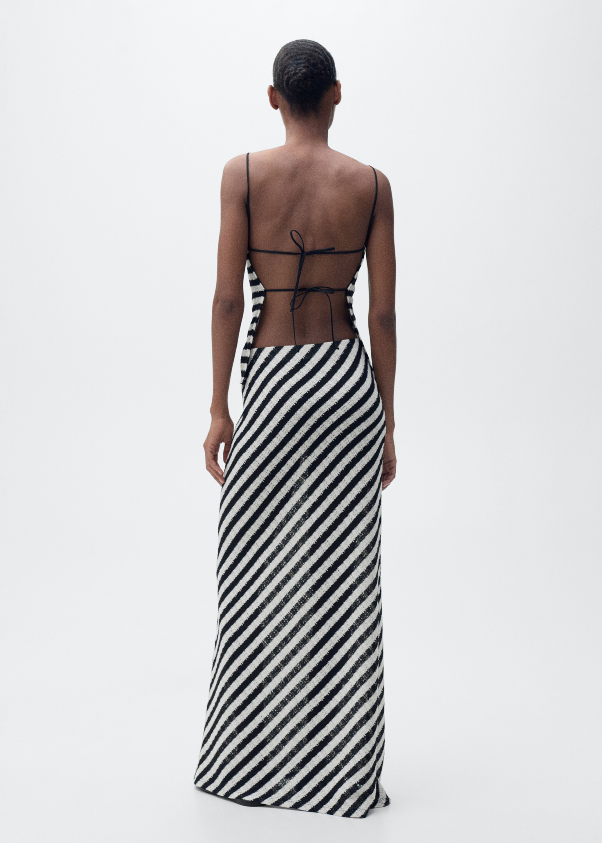 Long striped knitted skirt - Reverse of the article