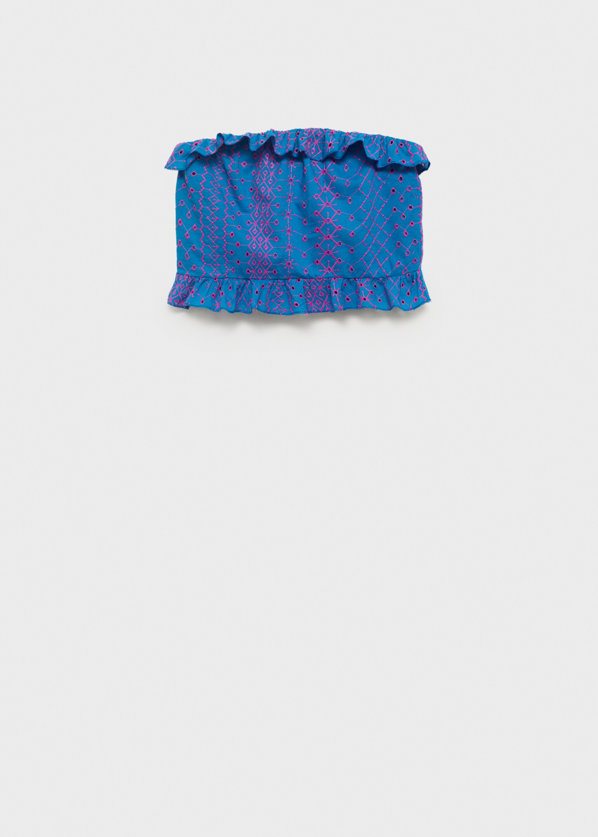 Top met pand van Zwitserse broderie - Artikel zonder model