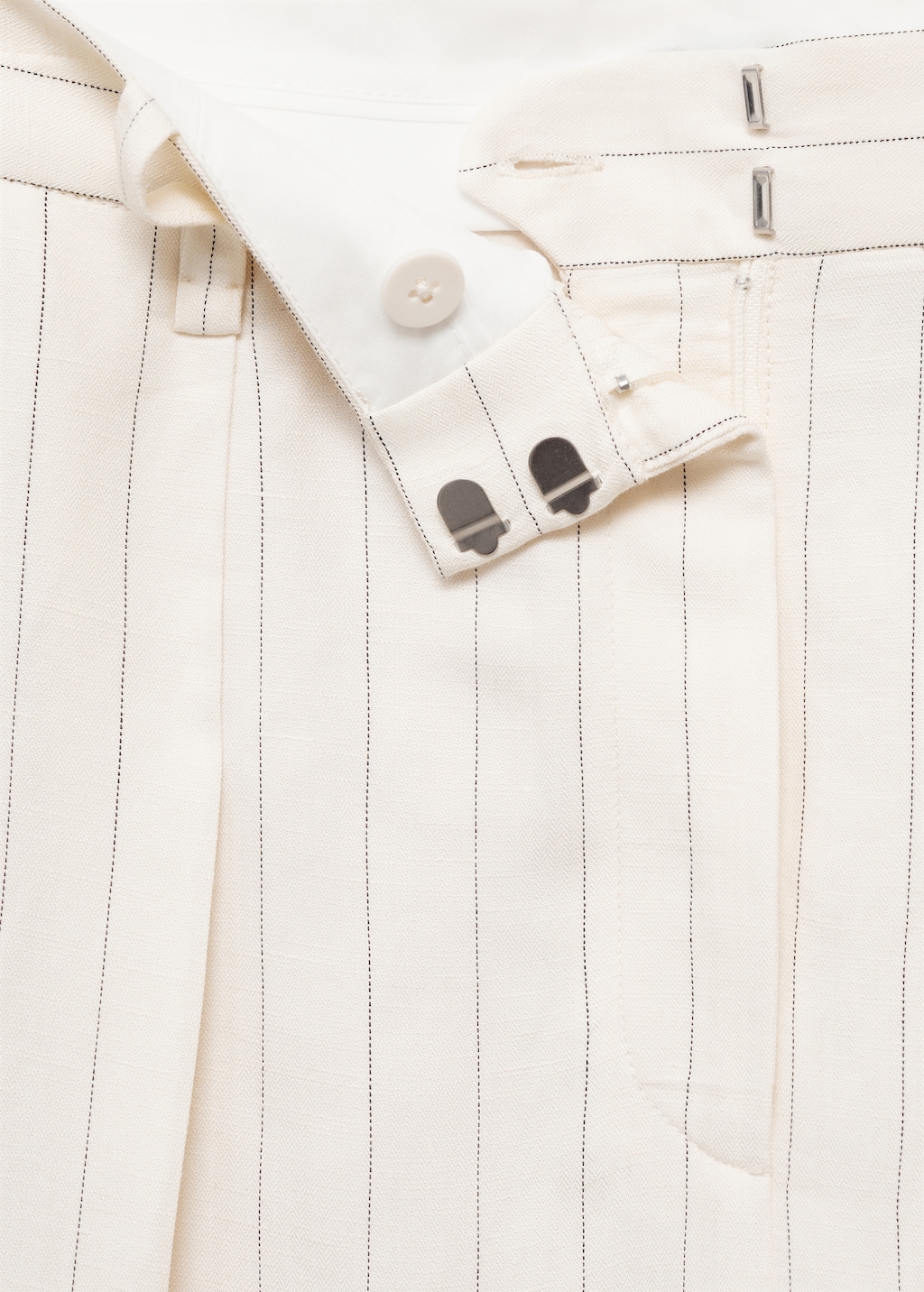 Mango Striped linen-blend bermuda shorts thumbnail