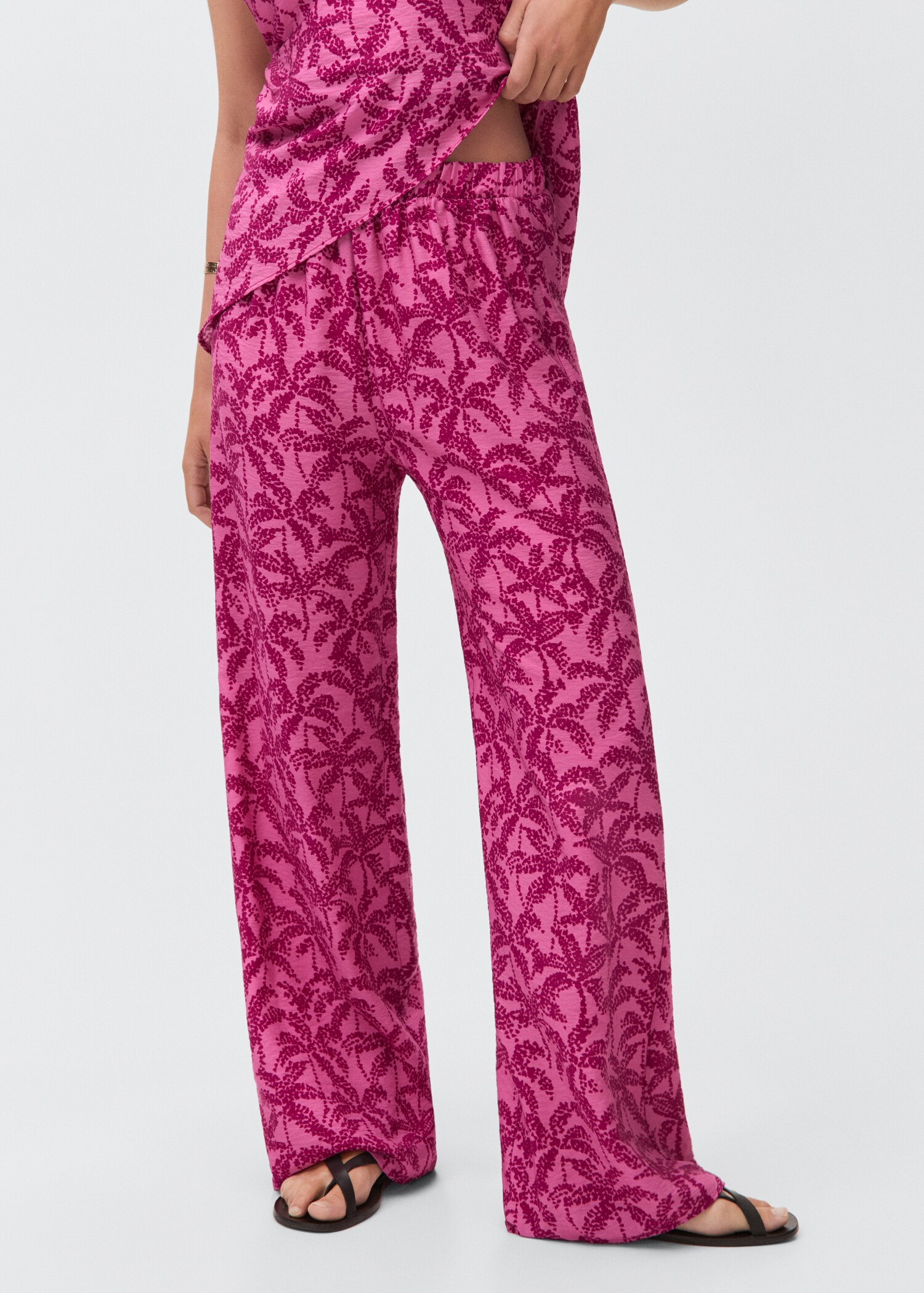 Palm tree print pants - Medium plane
