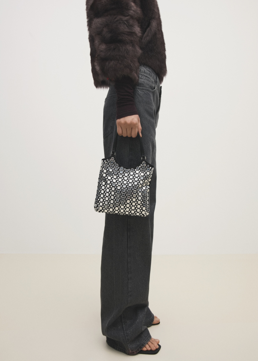 Mango Mini Bag with Mirror Detail Black One Size Women