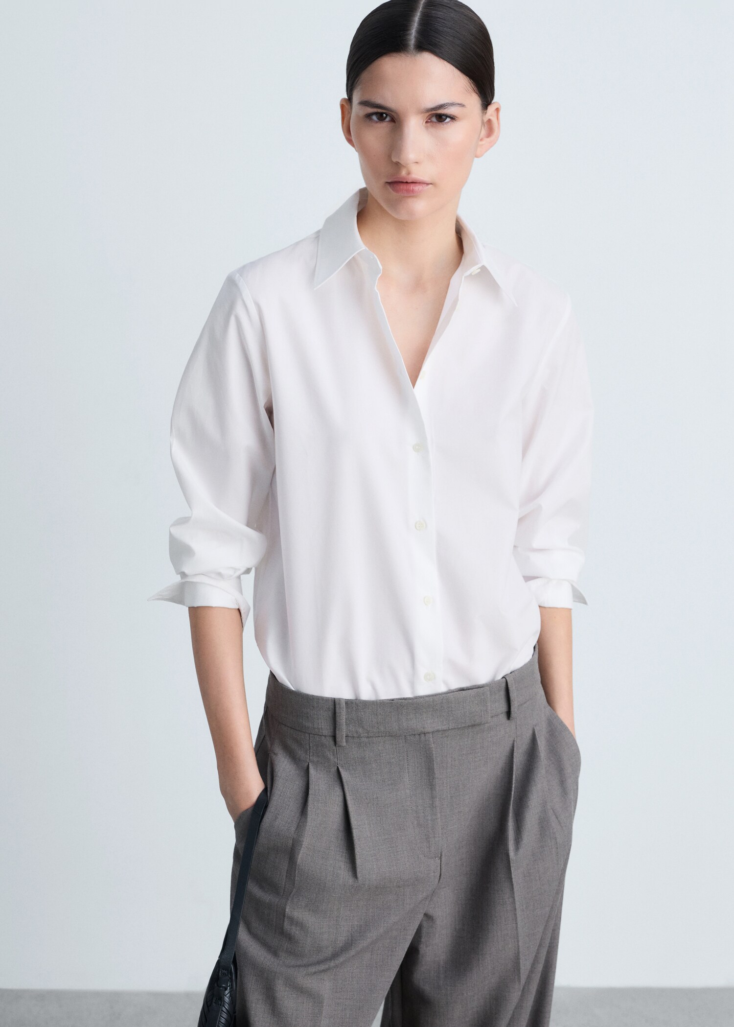 Regular cotton lyocell-blend shirt - Medium plane