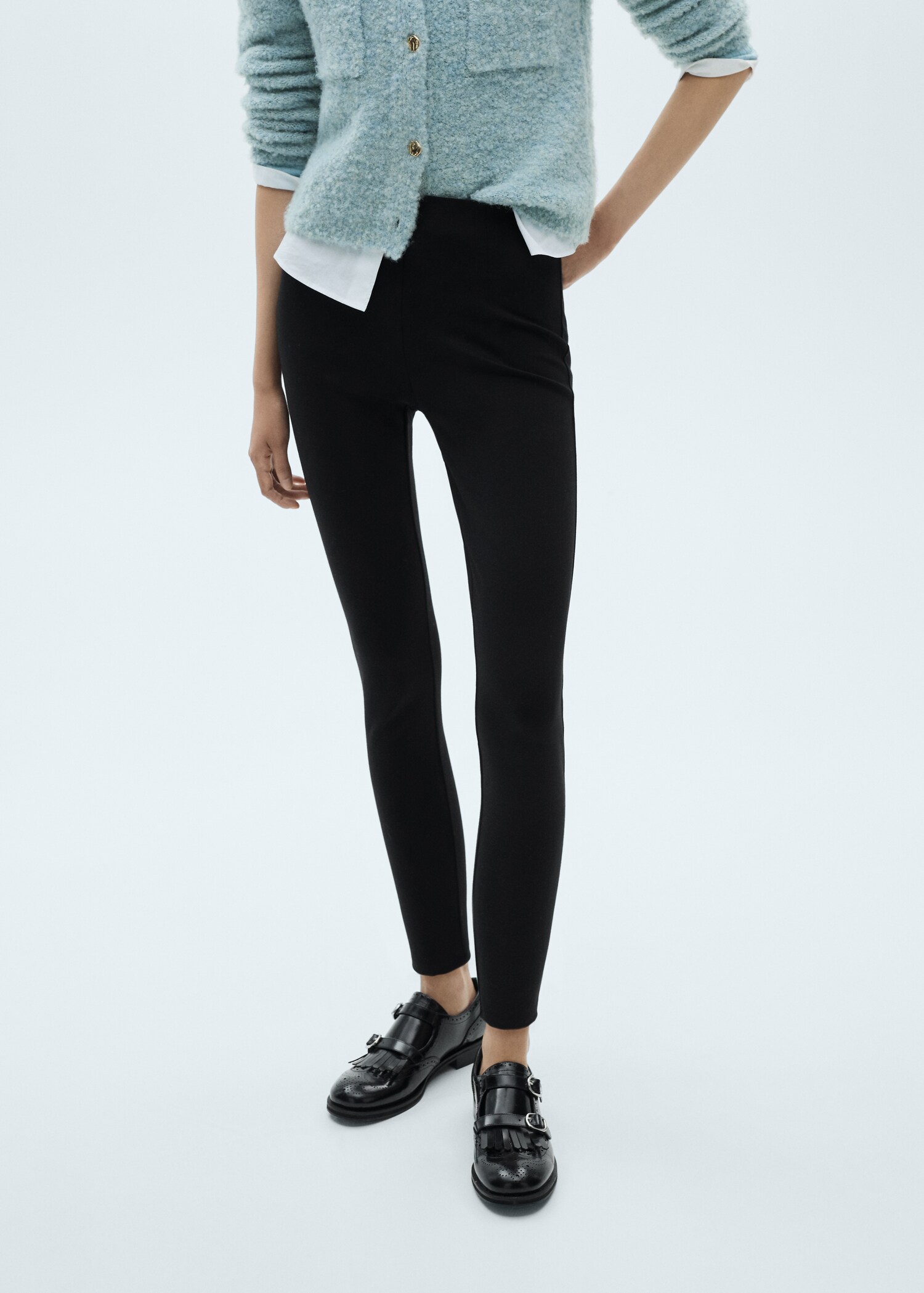 Leggings skinny tiro medio - Plano medio
