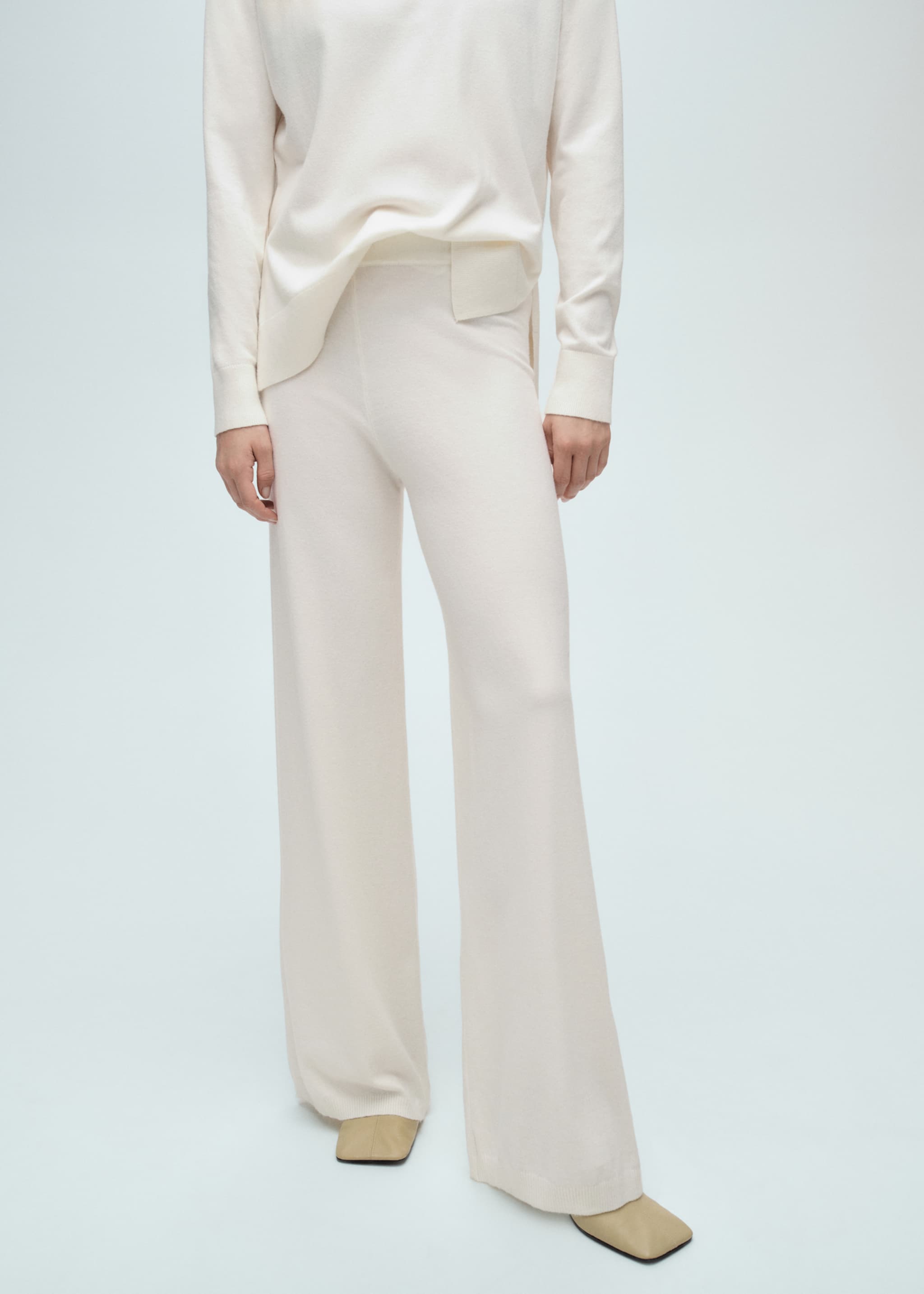 Pantalon wideleg maille fine - Plan moyen
