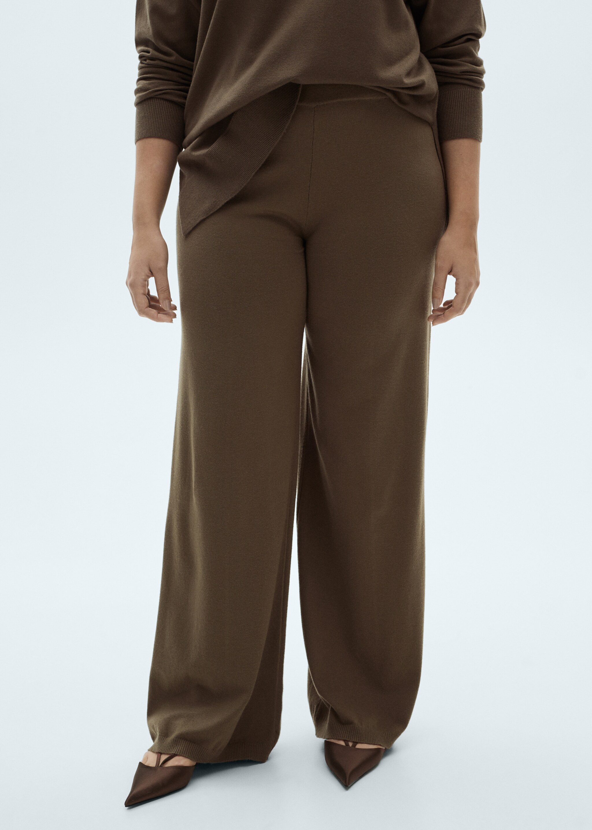 Fine-knit wideleg trousers - Details of the article 5