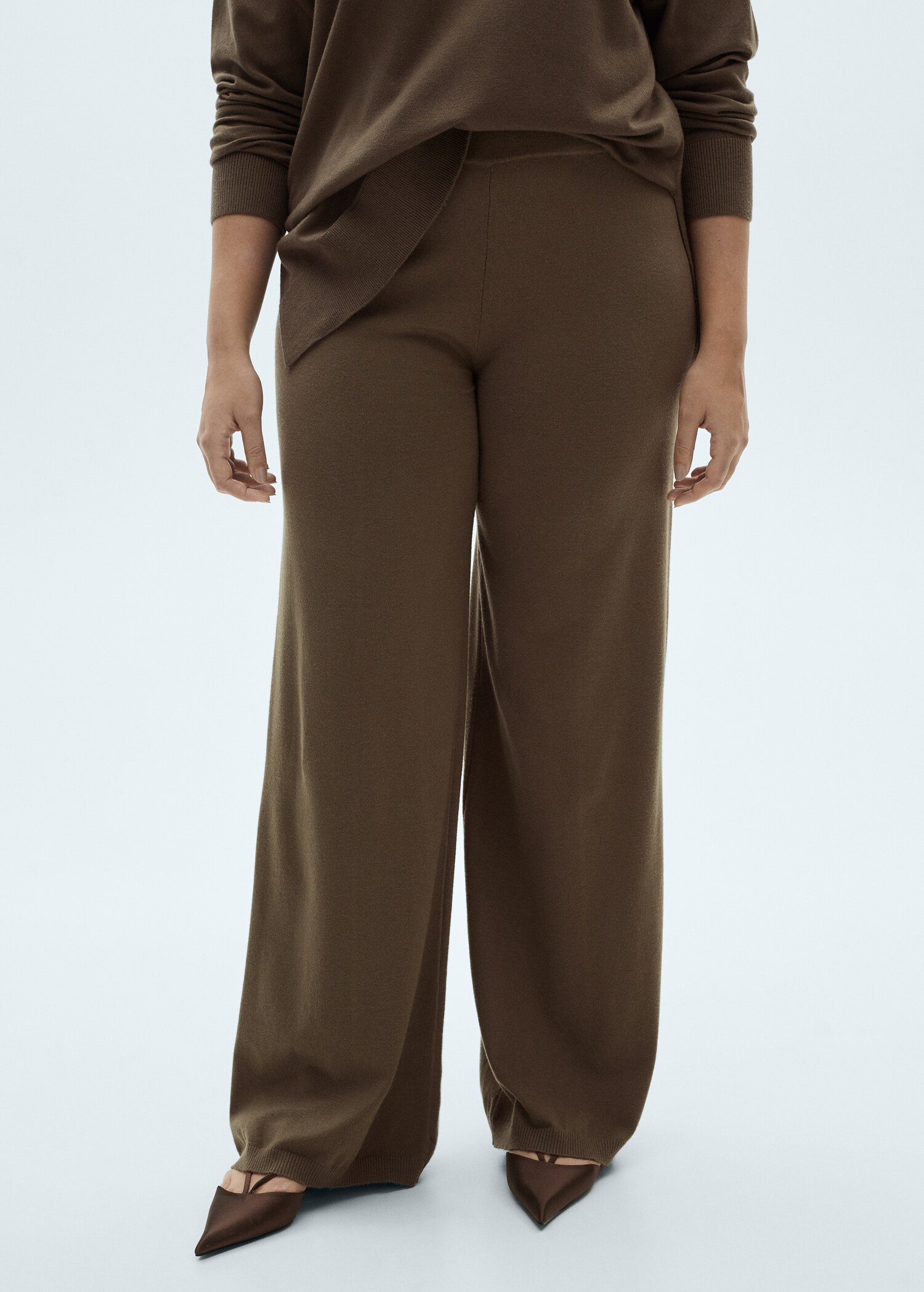 Fine-knit wideleg trousers - Details of the article 5