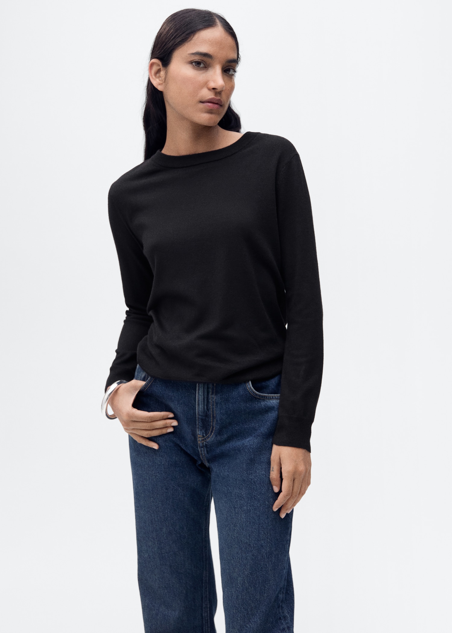 Wool-blend round-neck sweater Women MANGO Philippines