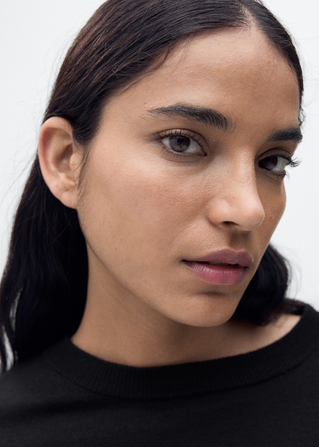 Wool-blend round-neck sweater