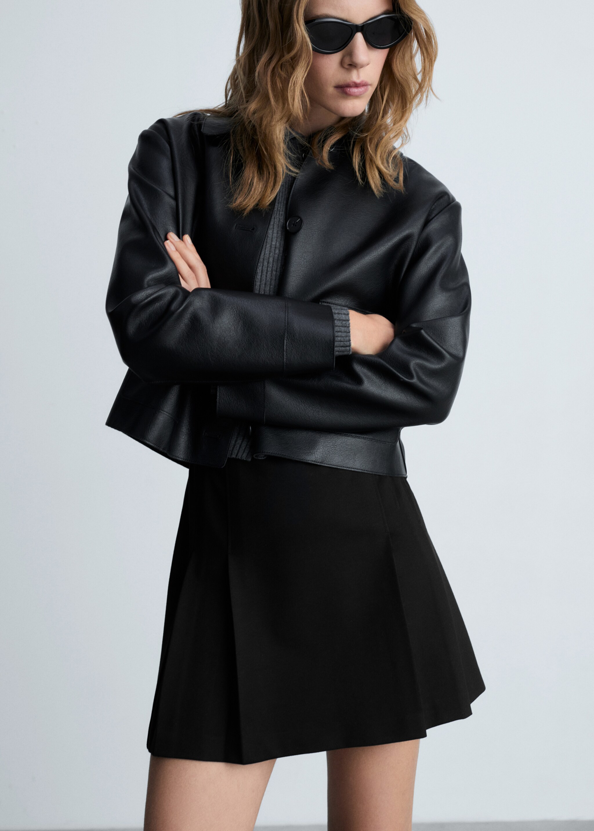 Pleated mini-skirt - Medium plane