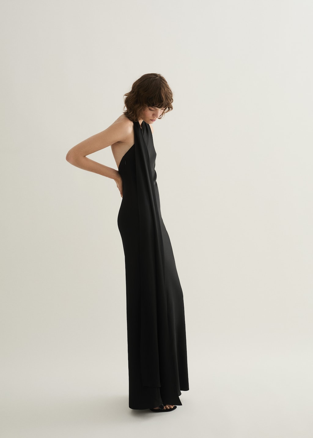 Mango Asymmetrical bow-neck dress thumbnail