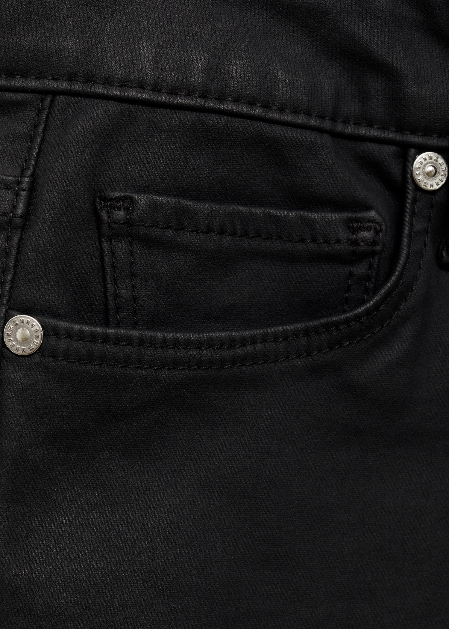 Waxed mid-rise skinny jeans - Details of the article 0