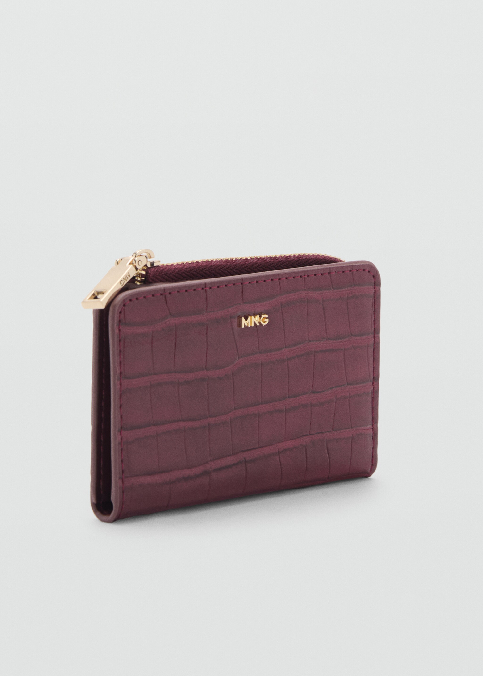 Croco wallet with zip - Medium plane
