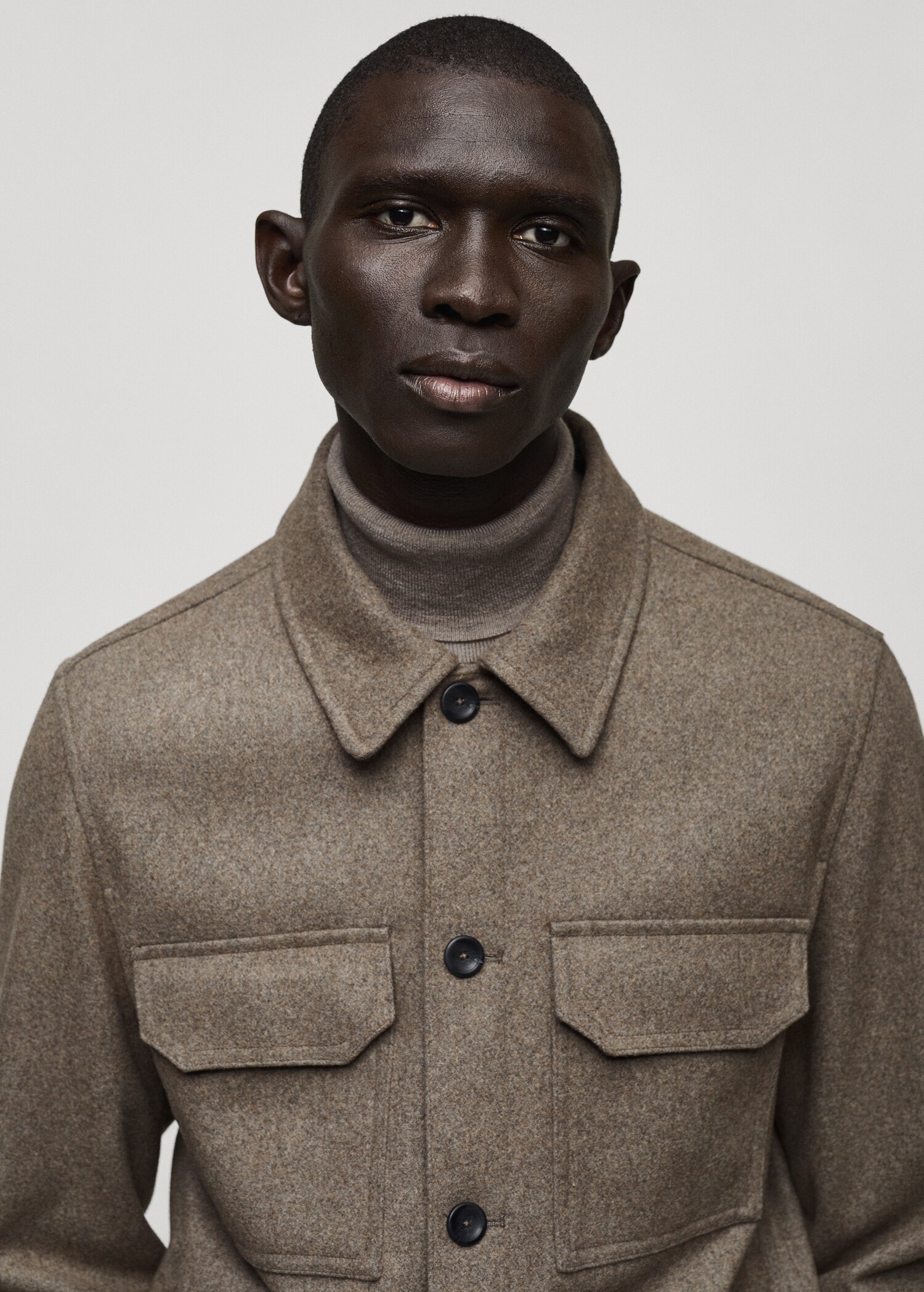 Flannel wool-blend overshirt - Details of the article 1