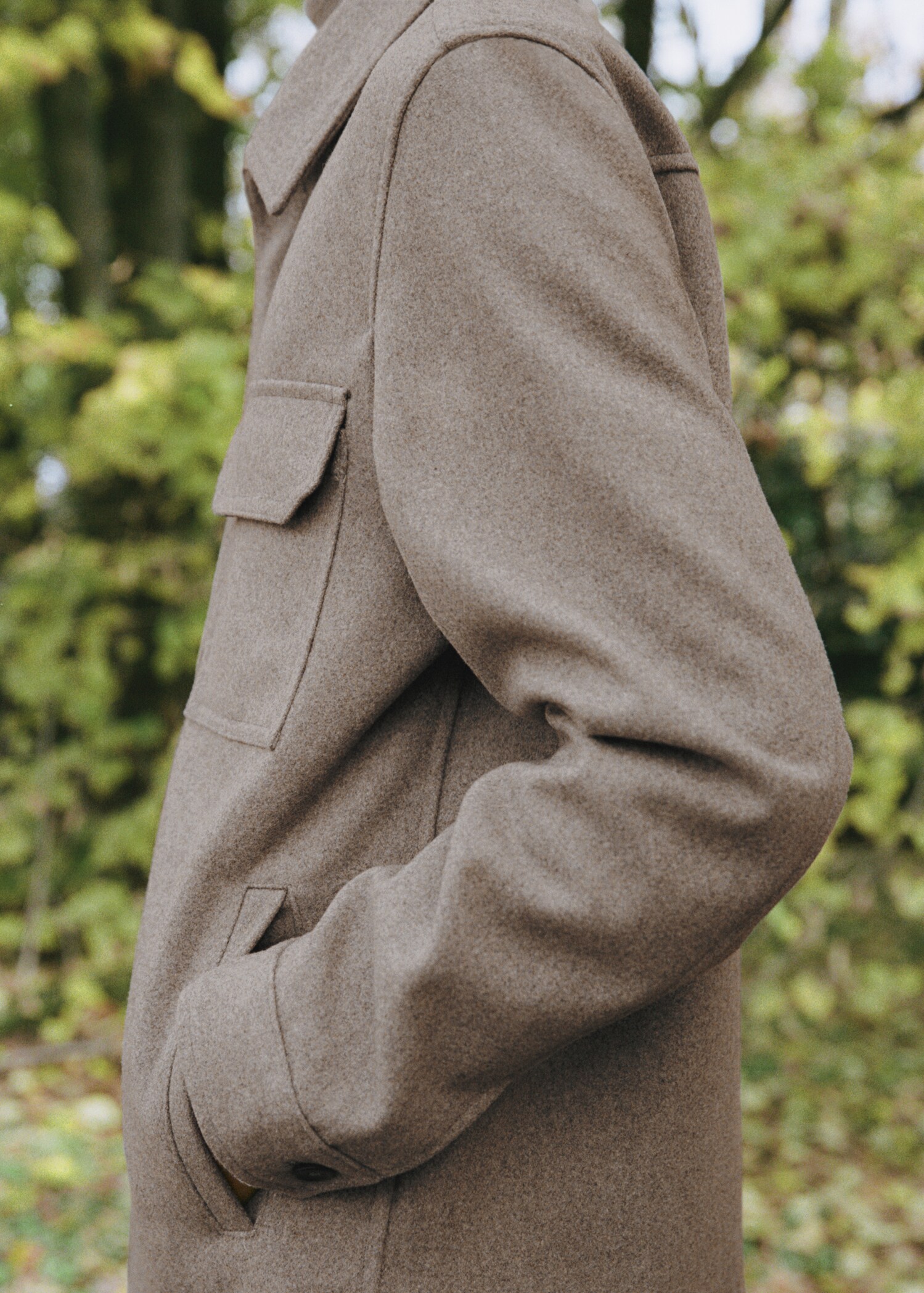 Flannel wool-blend overshirt - Details of the article 3