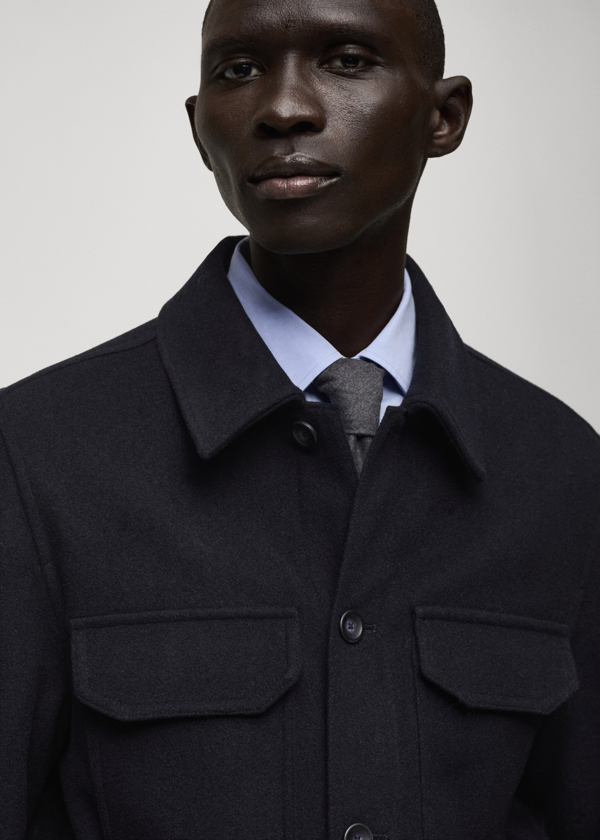 Flannel wool-blend overshirt - Details of the article 1