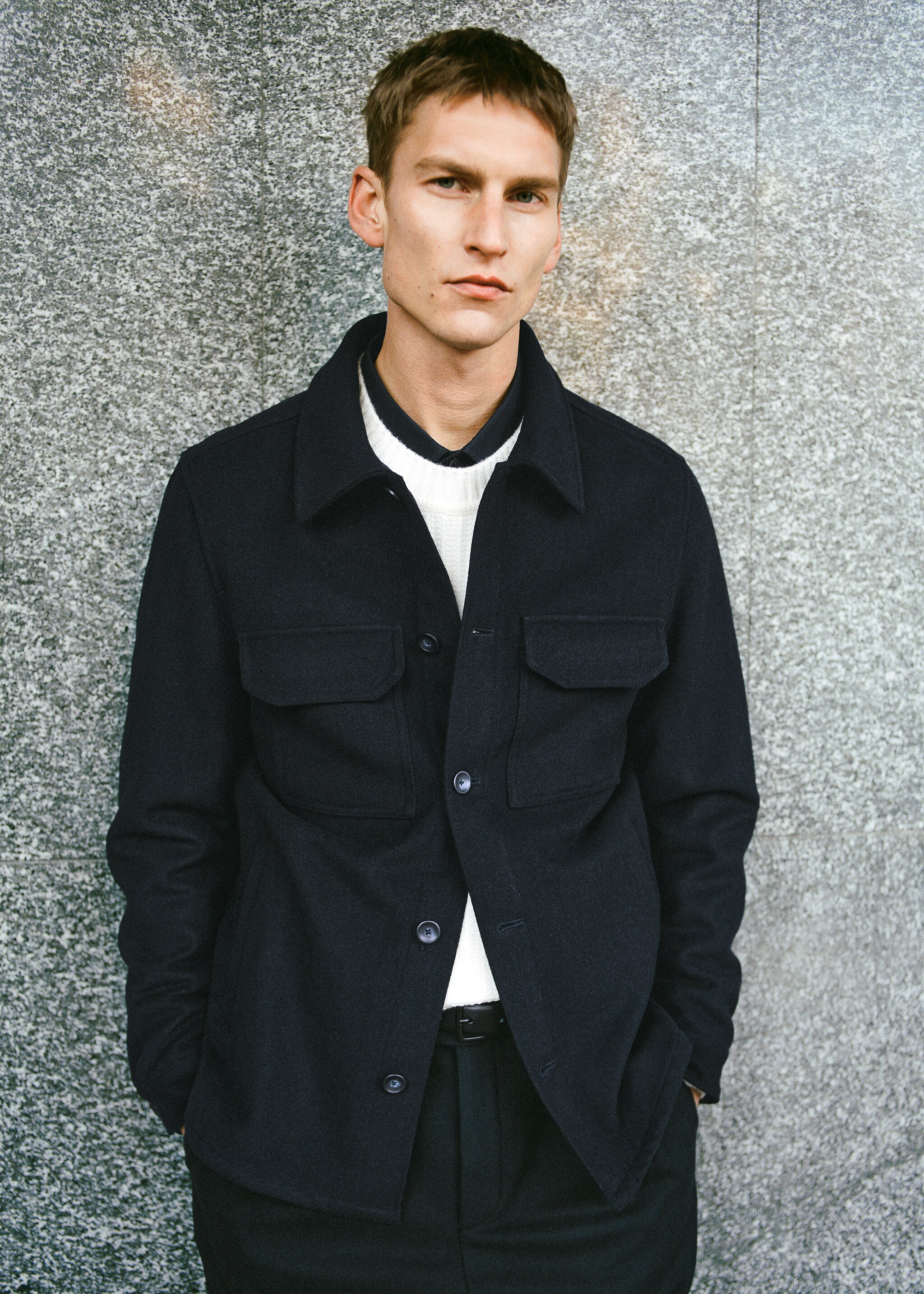 Flannel wool-blend overshirt - Details of the article 3