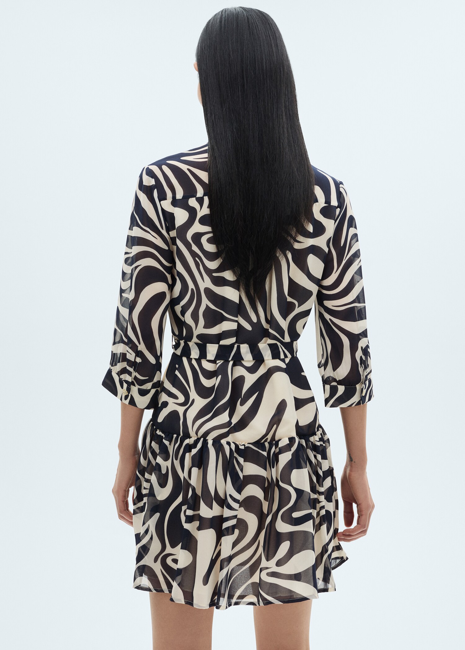 Ruffled printed dress - Reverse of the article