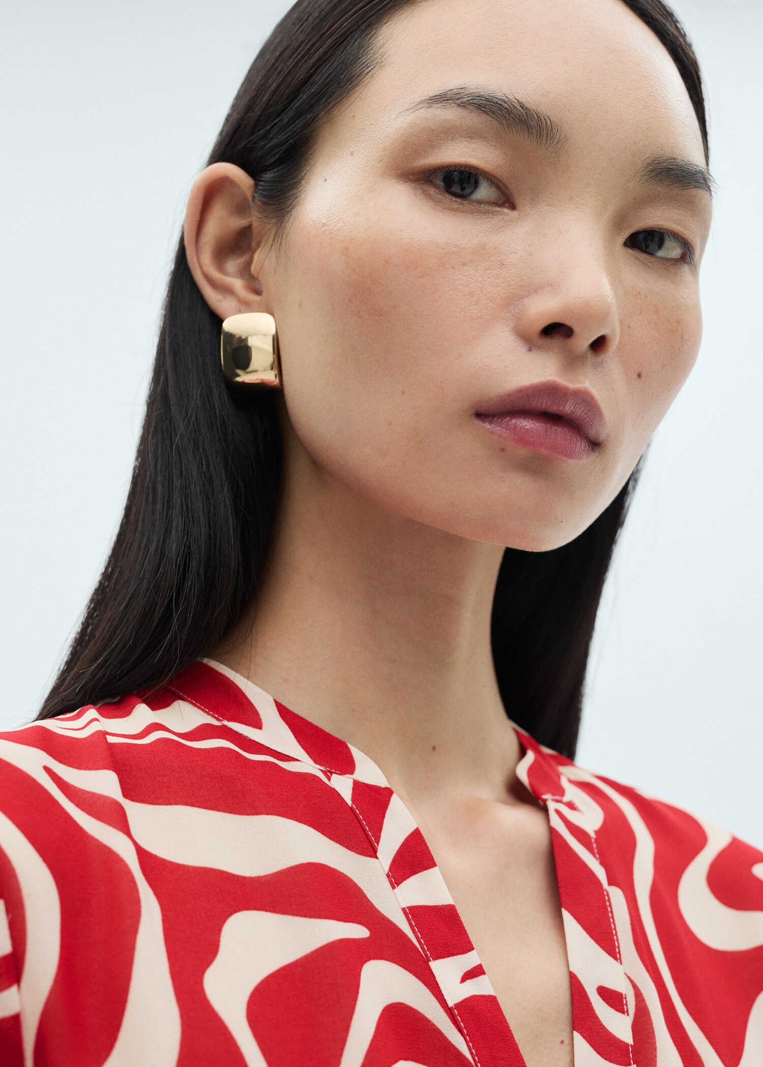 Ruffled printed dress - Details of the article 1