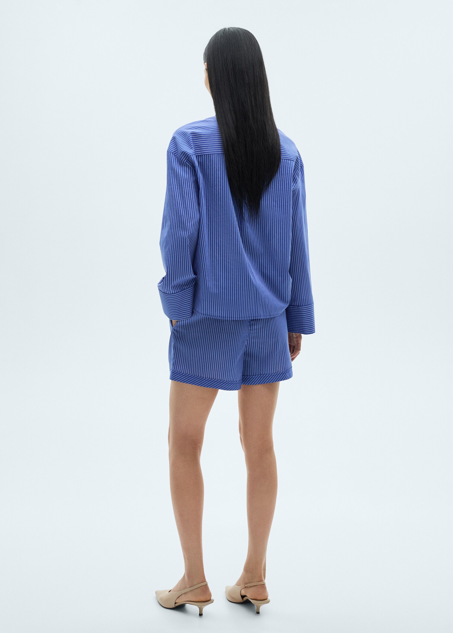 Shorts mezcla algodón rayas - Reverso del artículo