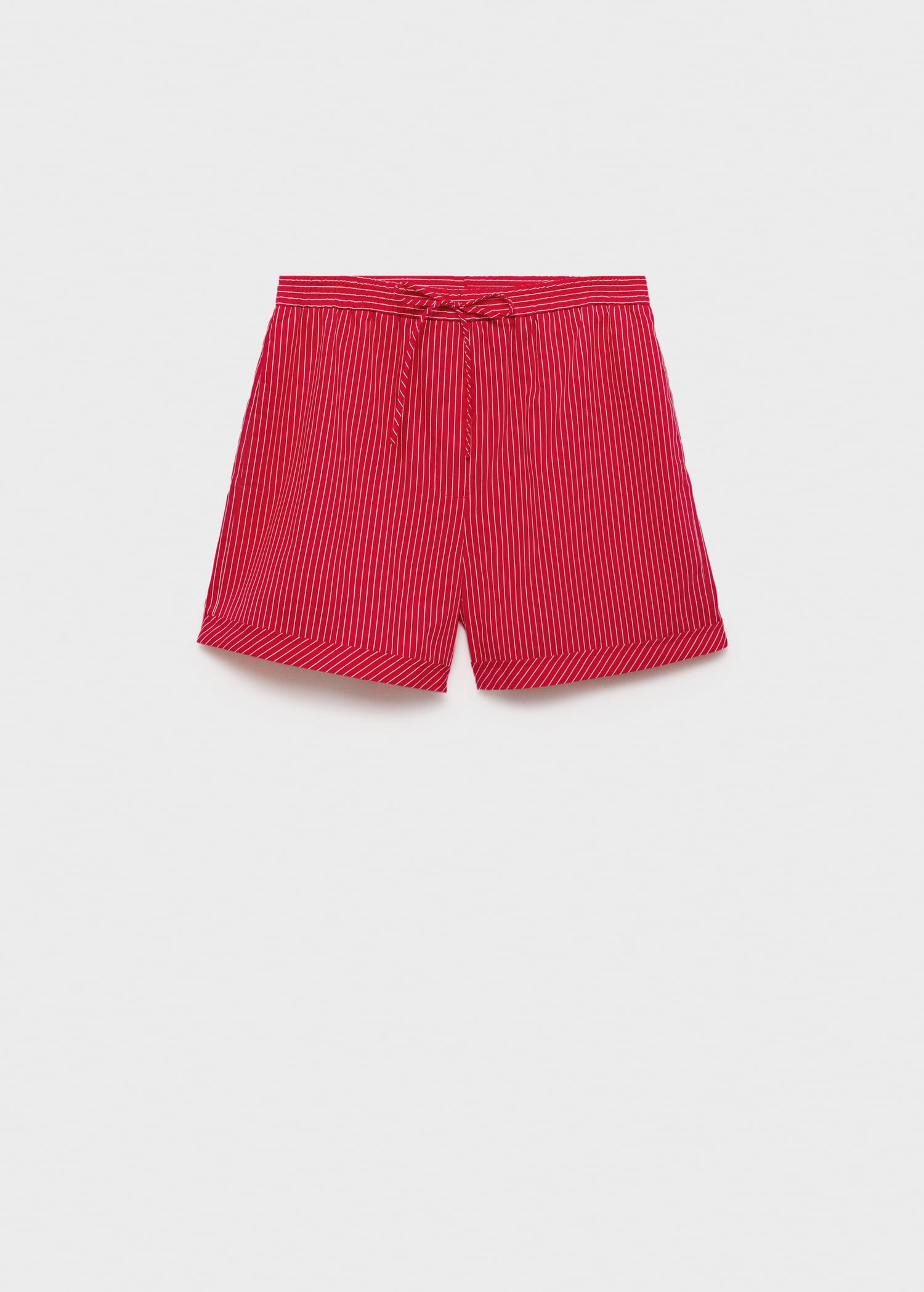 Striped cotton blend shorts