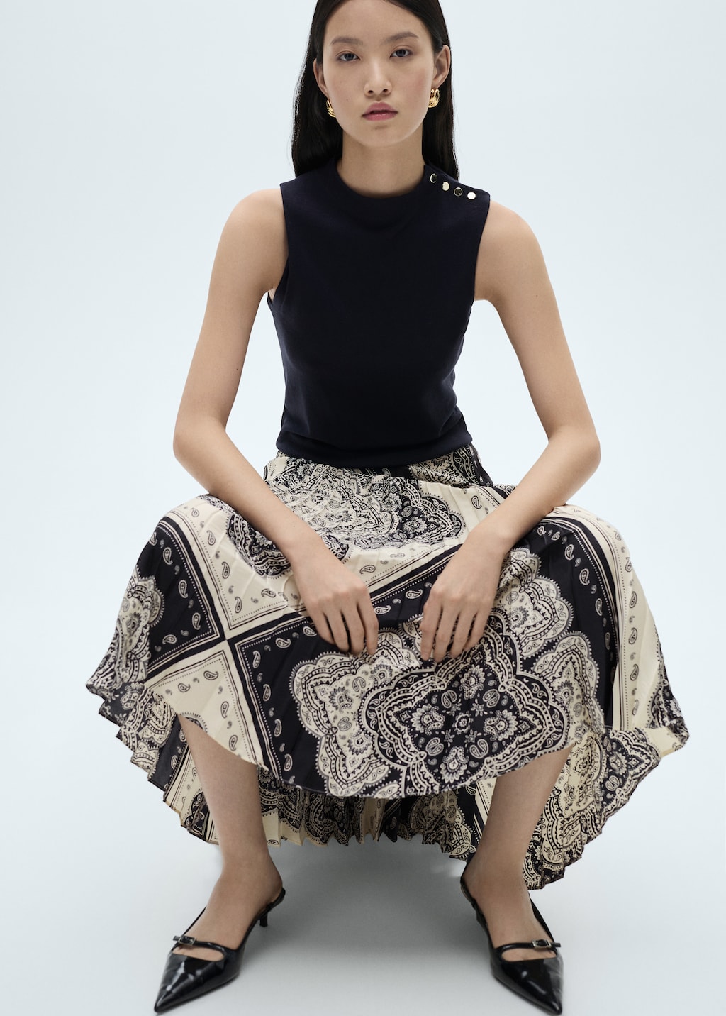 Paisley-print pleated skirt - Women | MANGO USA Paisley-print pleated skirt - Women | MANGO USA