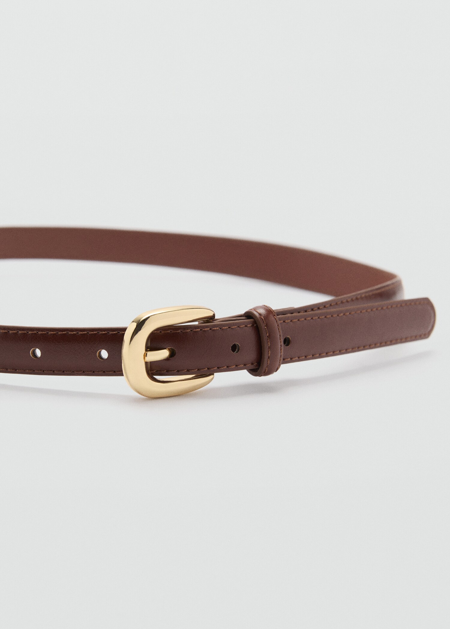 Skinny leather-effect belt - Medium plane