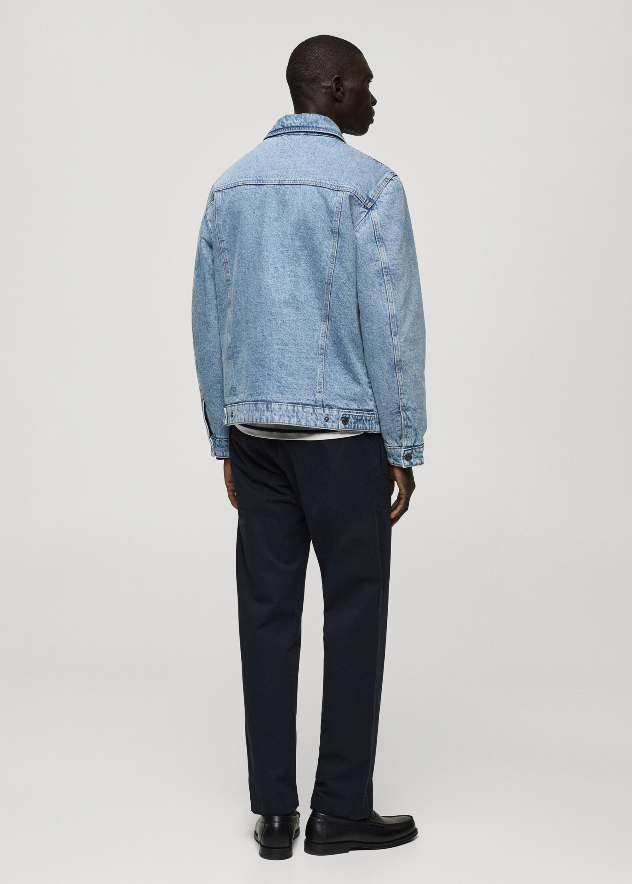 Blouson en jean matelassé - Verso de l’article, Bleu moyen. Ref: 87080596-00.