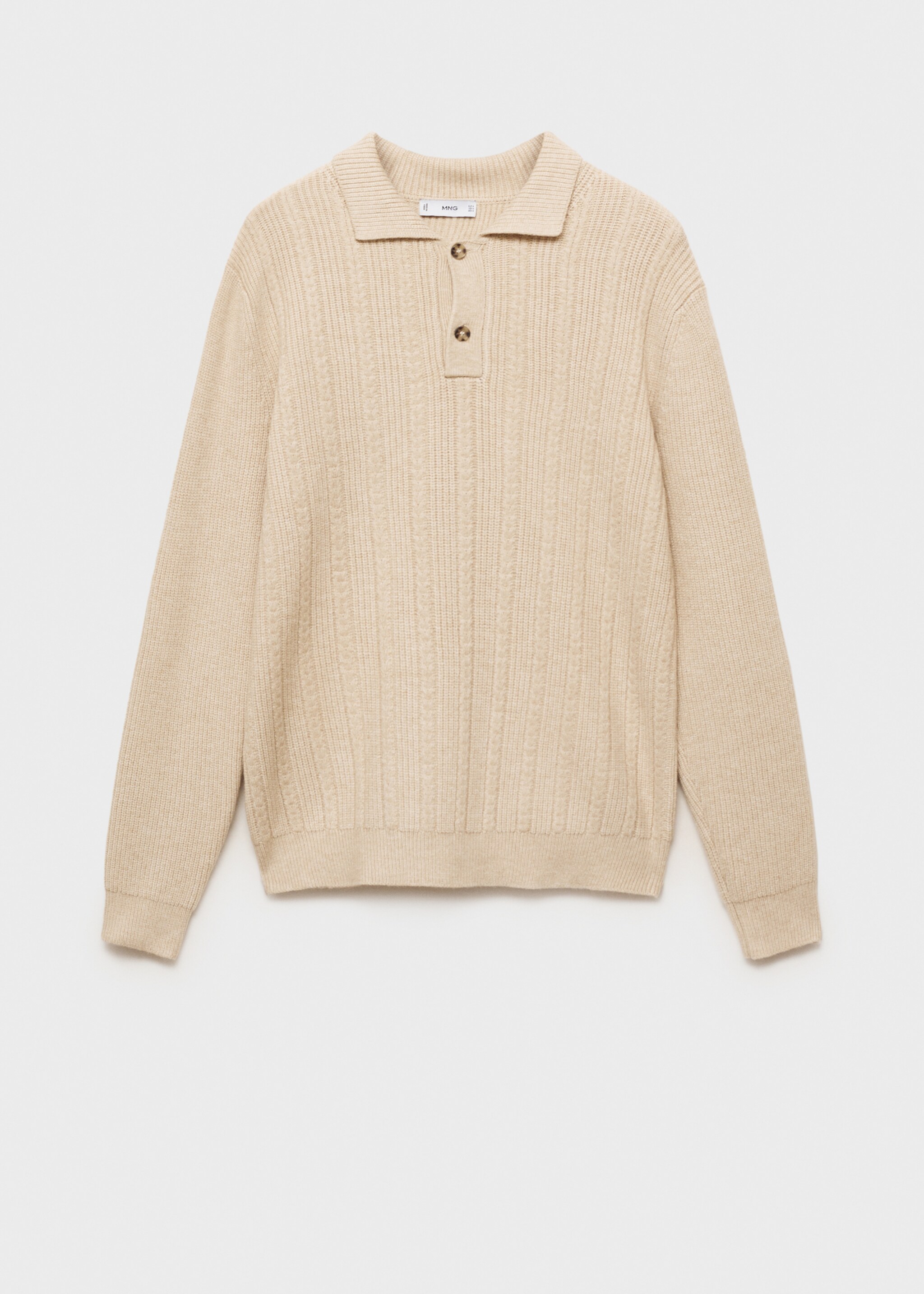Knitted structured polo sweater - Article without model