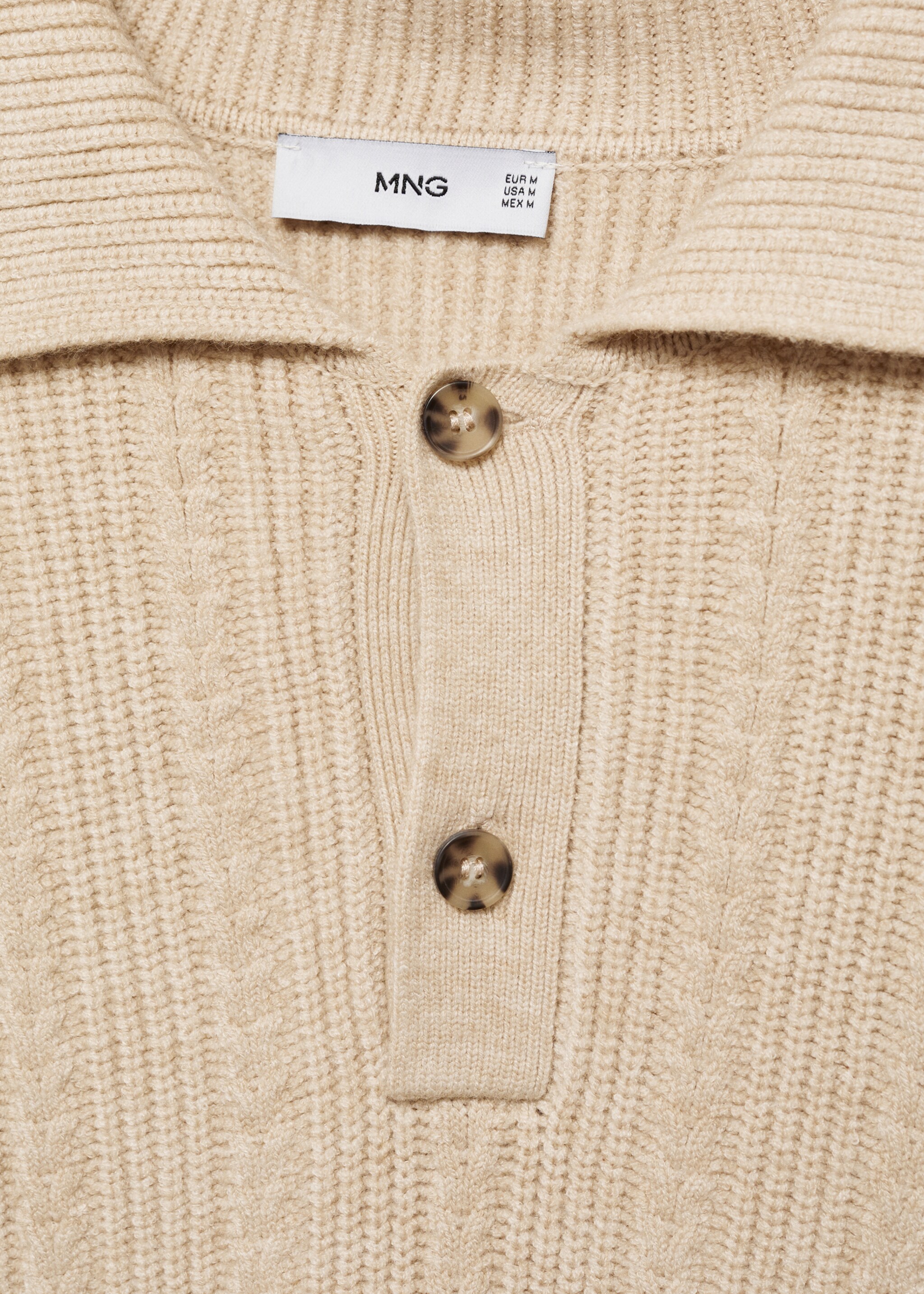 Knitted structured polo sweater - Details of the article 8