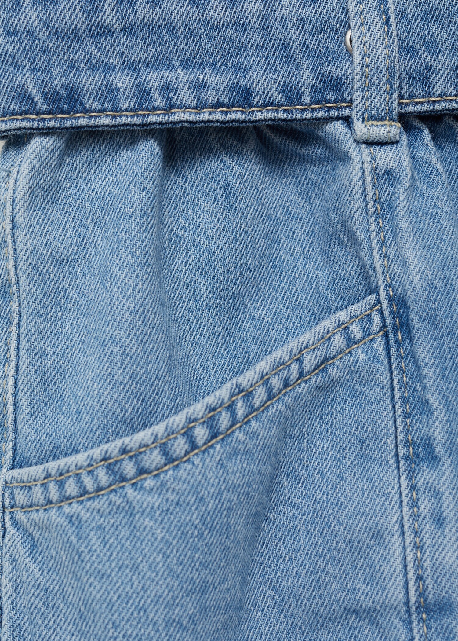 Short en jean paperbag avec ceinture - Détail de l'article 0