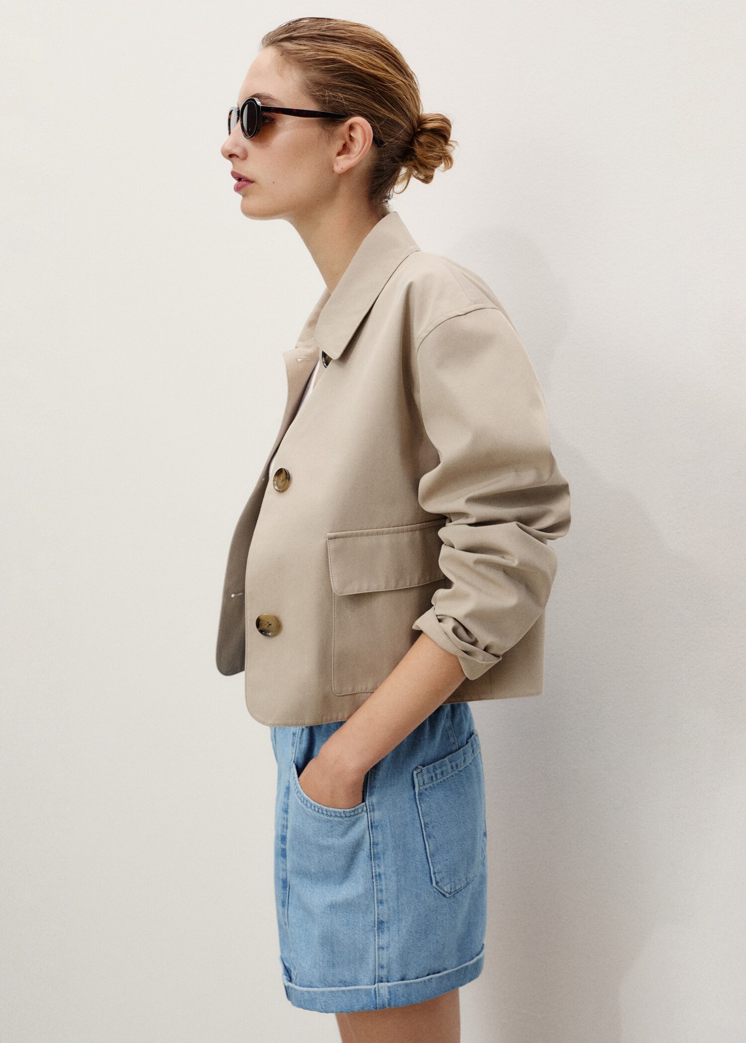 Short en jean paperbag avec ceinture - Détail de l'article 1