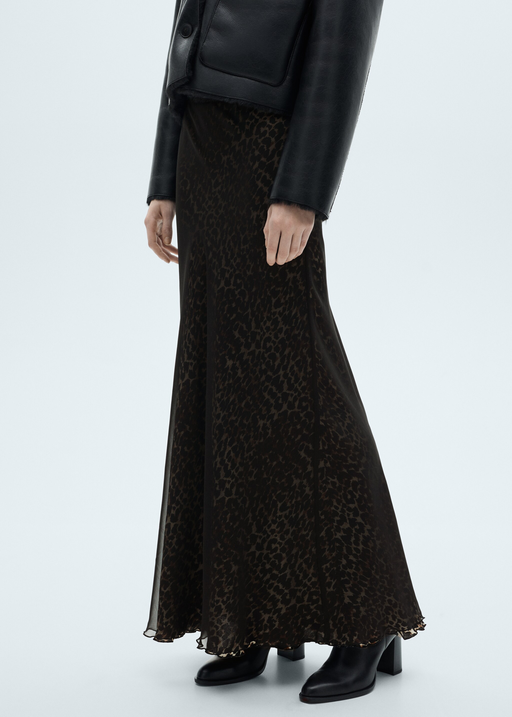 Leopard-print flared skirt - Medium plane