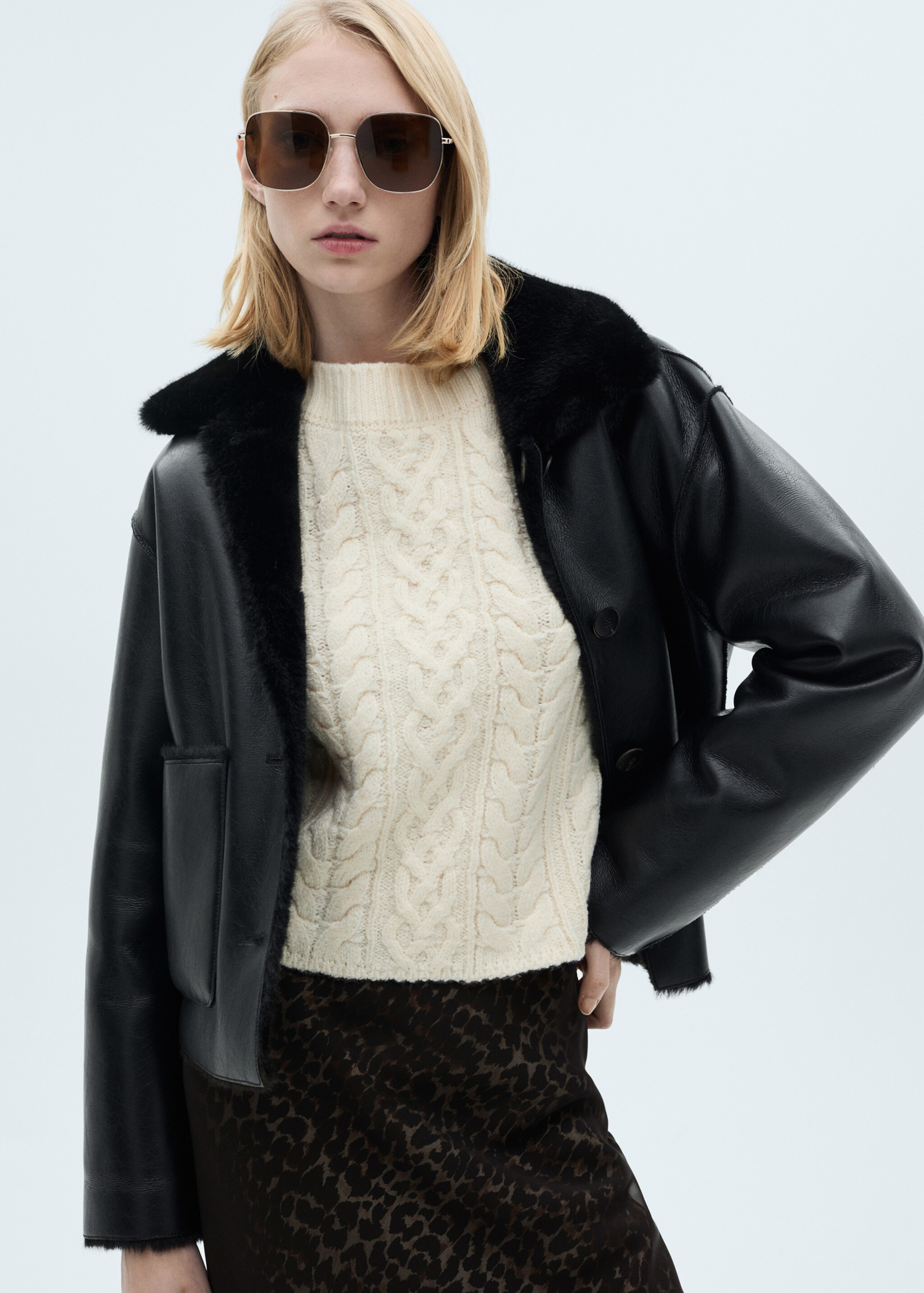 Leopard-print flared skirt - Details of the article 1