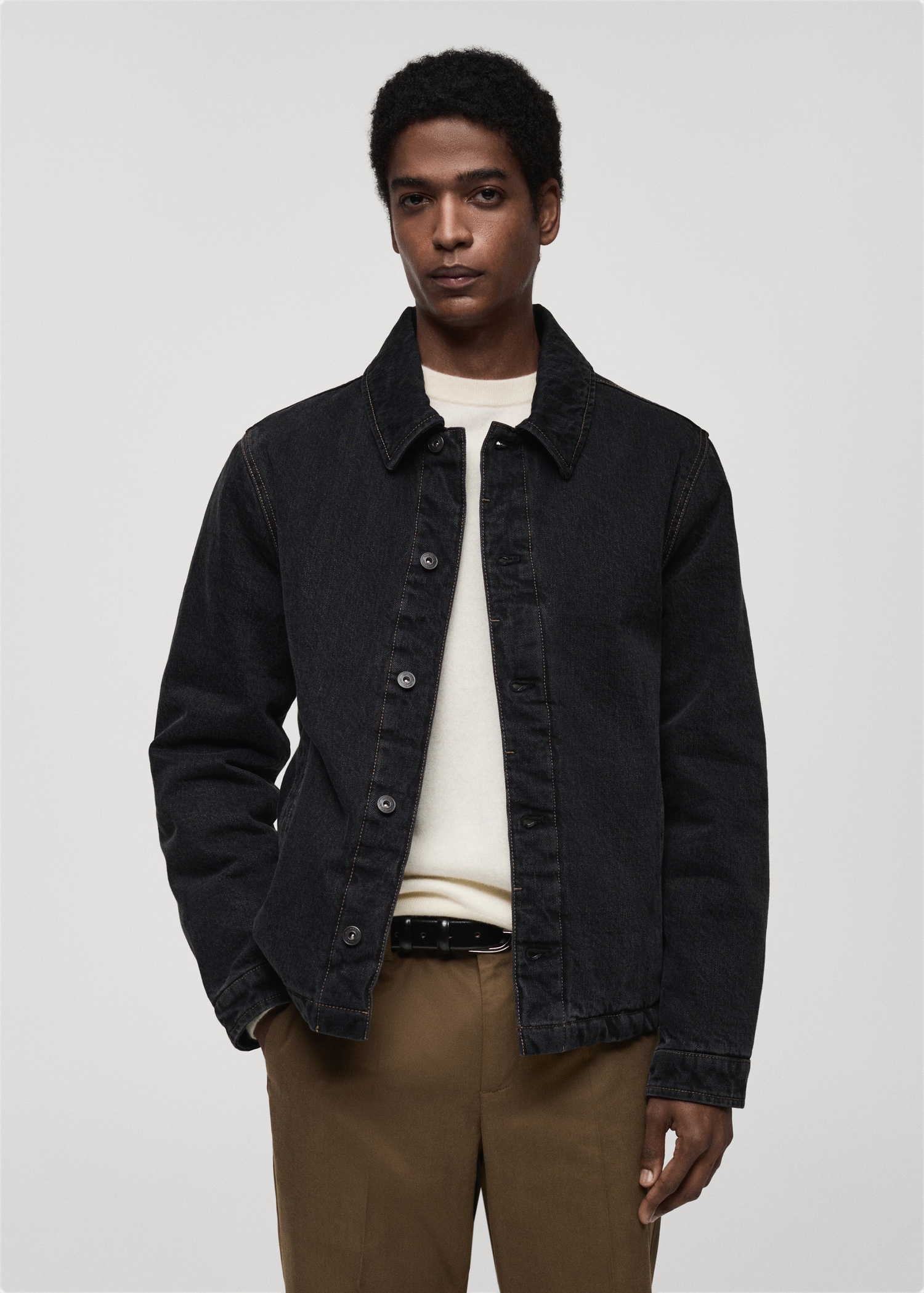 Jacket Mens Levi's Washed Black Denim Jacket Trucker Jacket