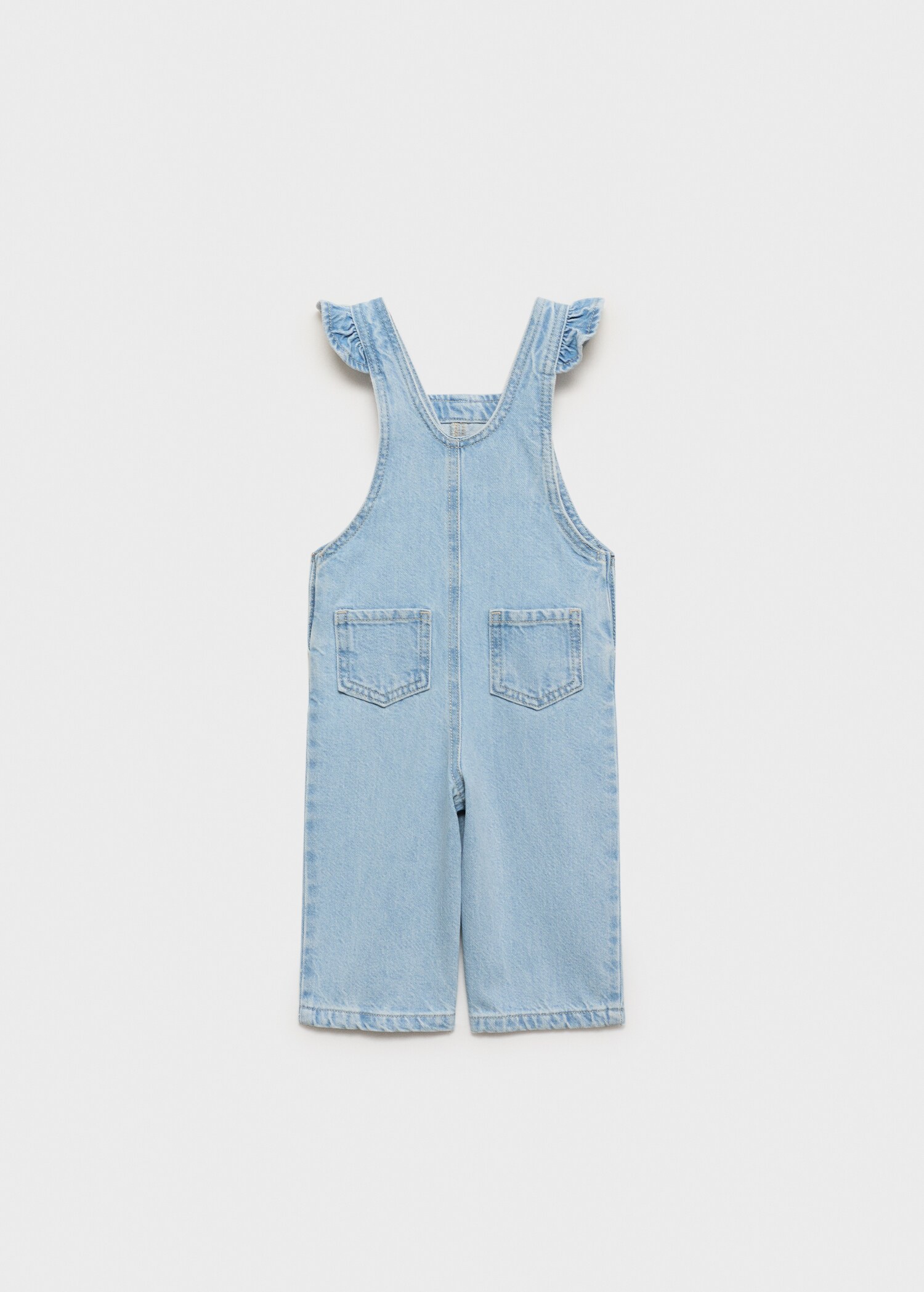Long denim dungarees - Reverse of the article