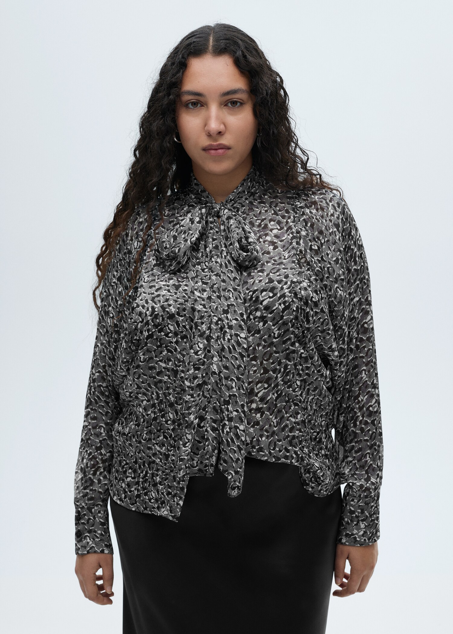 Blusa leopardo lazo cuello - Detalle del artículo 5