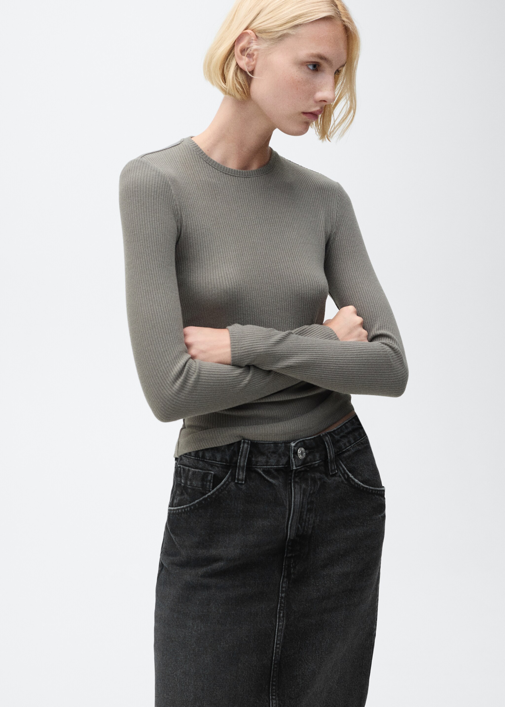 Denim midi-skirt - Details of the article 1