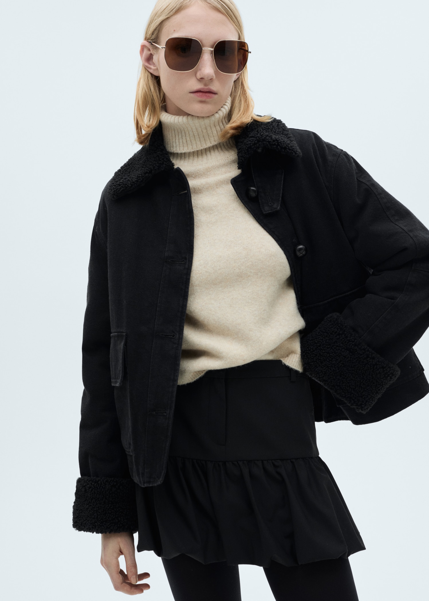 Double-face shearling jacket - Medium plane