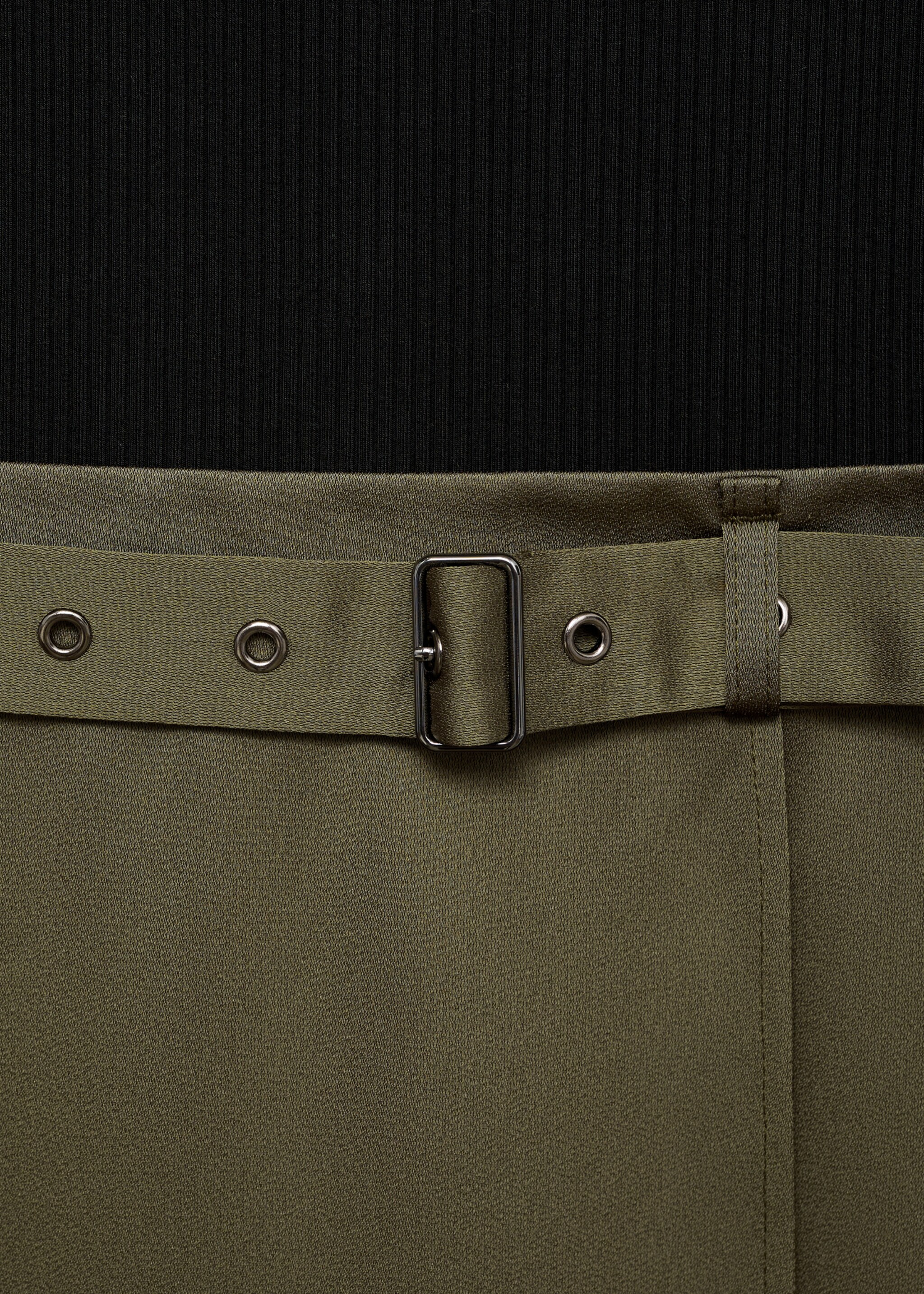 Vestido cinturón tejido combinado - Detalle del artículo 8