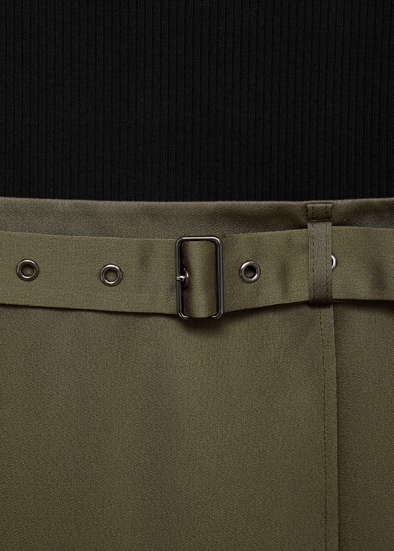 Combined woven dress with belt - Details of the article 8