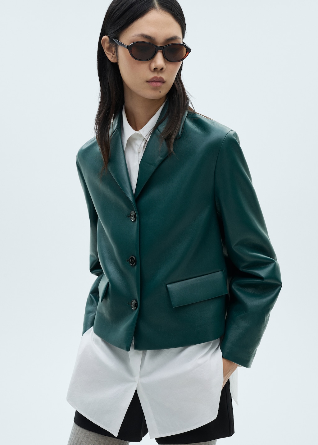 Leather effect quilted blazer Women MANGO Papua New Guinea