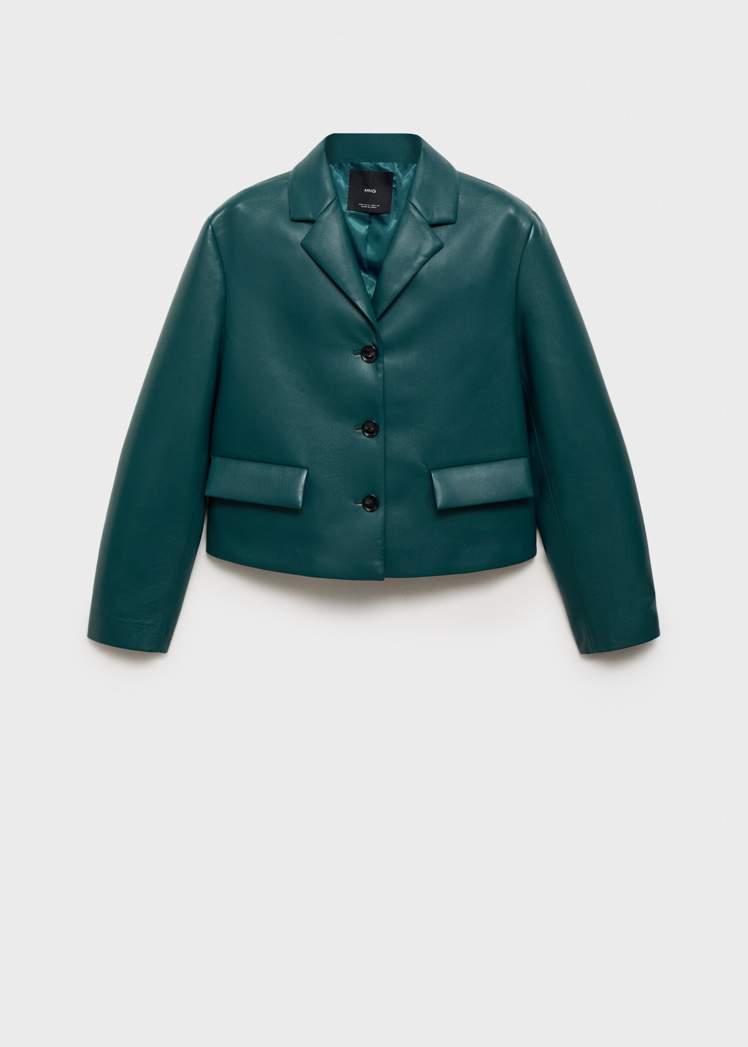 Blazer bolsillos solapa efecto piel - Artículo sin modelo