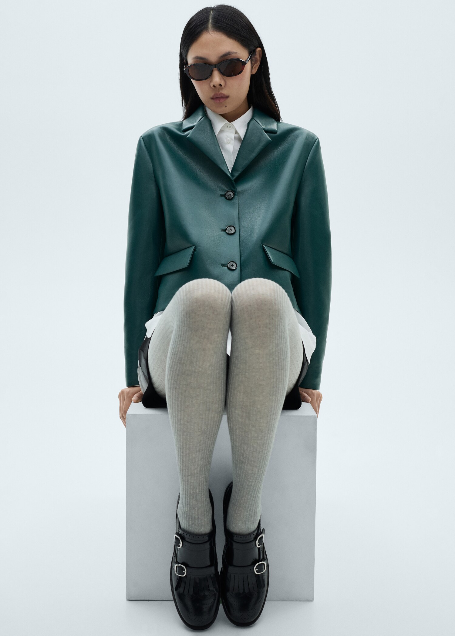 Blazer bolsillos solapa efecto piel - Detalle del artículo 2